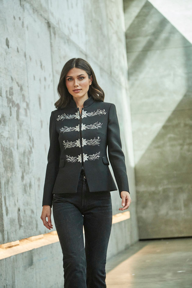 BLAZER AZABACHE BORDADO FIORELLA-THE EXTREME COLLECTION