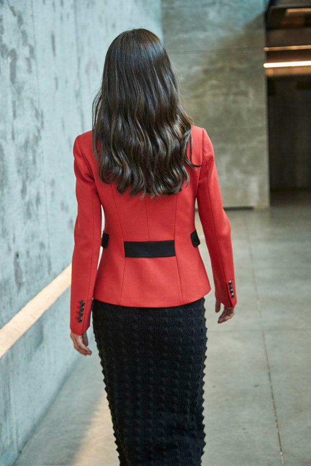 BLAZER CARMIN BORDADO NEGRO FIORELLA-THE EXTREME COLLECTION