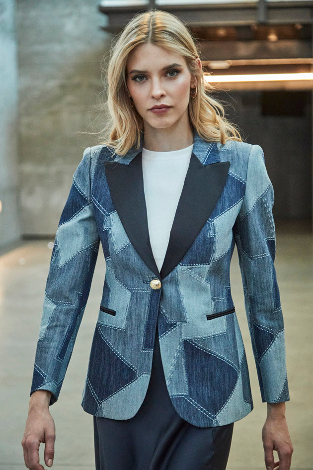 BLAZER DENIM PATCHWORK BLOSSOM - THE EXTREME COLLECTION