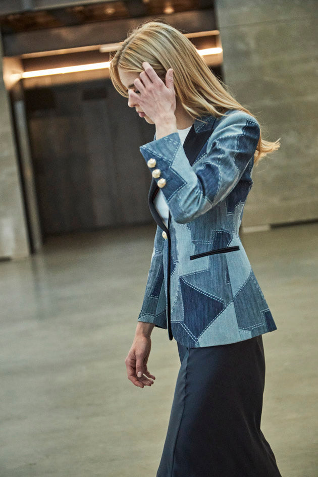 BLAZER DENIM PATCHWORK BLOSSOM - THE EXTREME COLLECTION