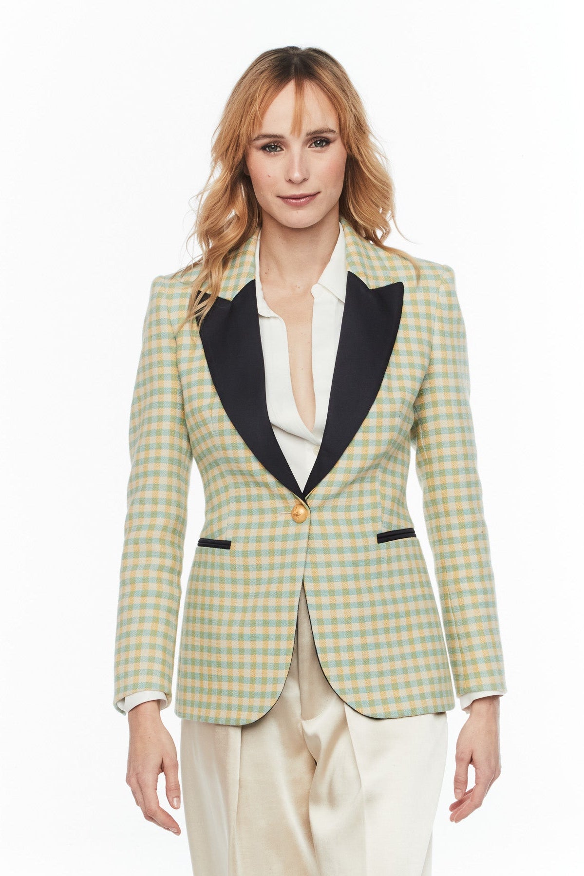 BLAZER CUADRO VICHY FIONA AZUL