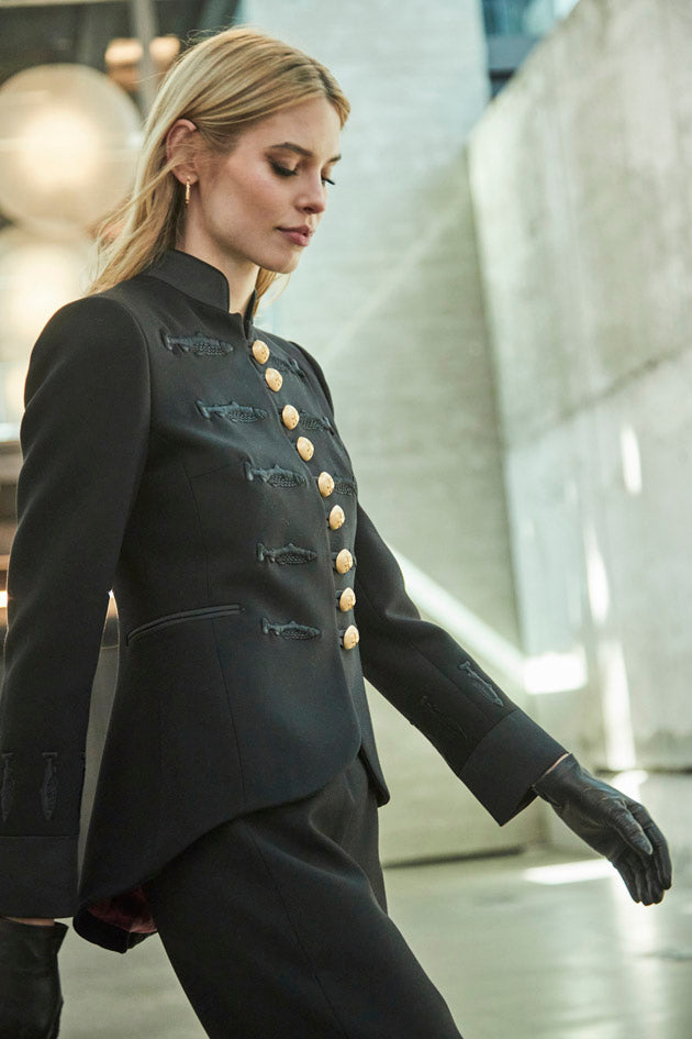 BLAZER BORDADO PECES NUVOLA BLACK - THE EXTREME COLLECTION