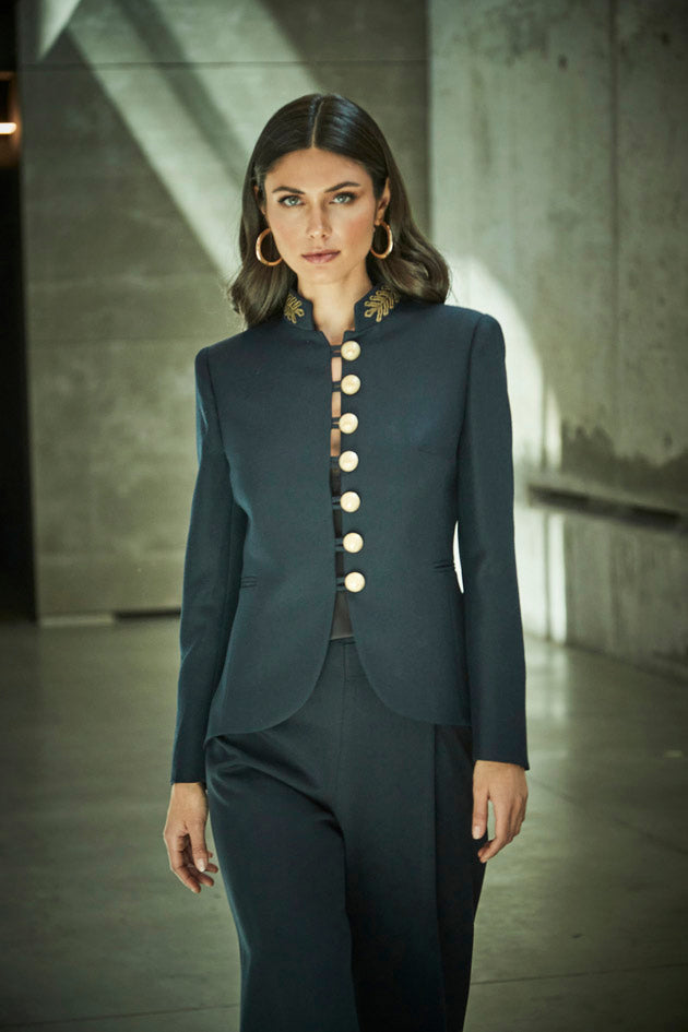 BLAZER INDIGO CORTE ENTALLADO POPPY - THE EXTREME COLLECTION