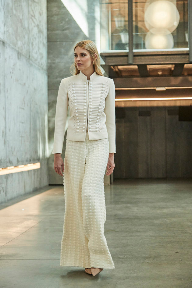 BLAZER BORDADO SOUTAGE MARFIL GAUTIER-THE EXTREME COLLECTION
