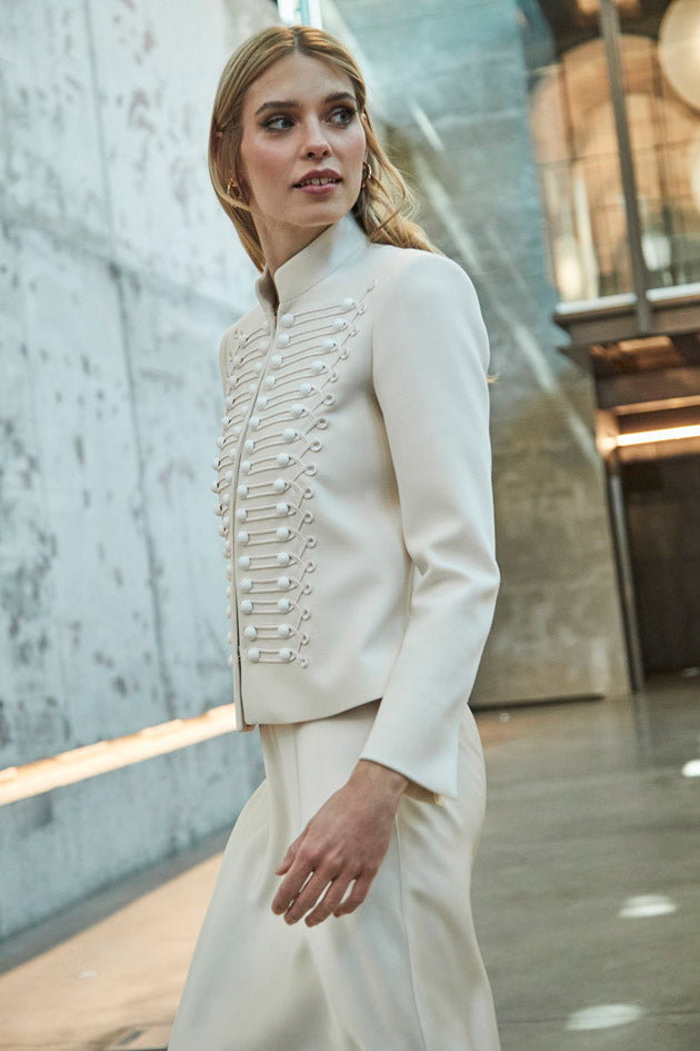 BLAZER BORDADO SOUTAGE MARFIL GAUTIER-THE EXTREME COLLECTION