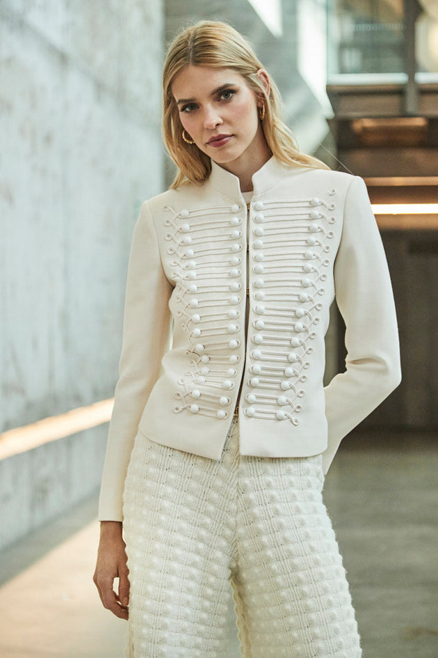 BLAZER BORDADO SOUTAGE MARFIL GAUTIER-THE EXTREME COLLECTION