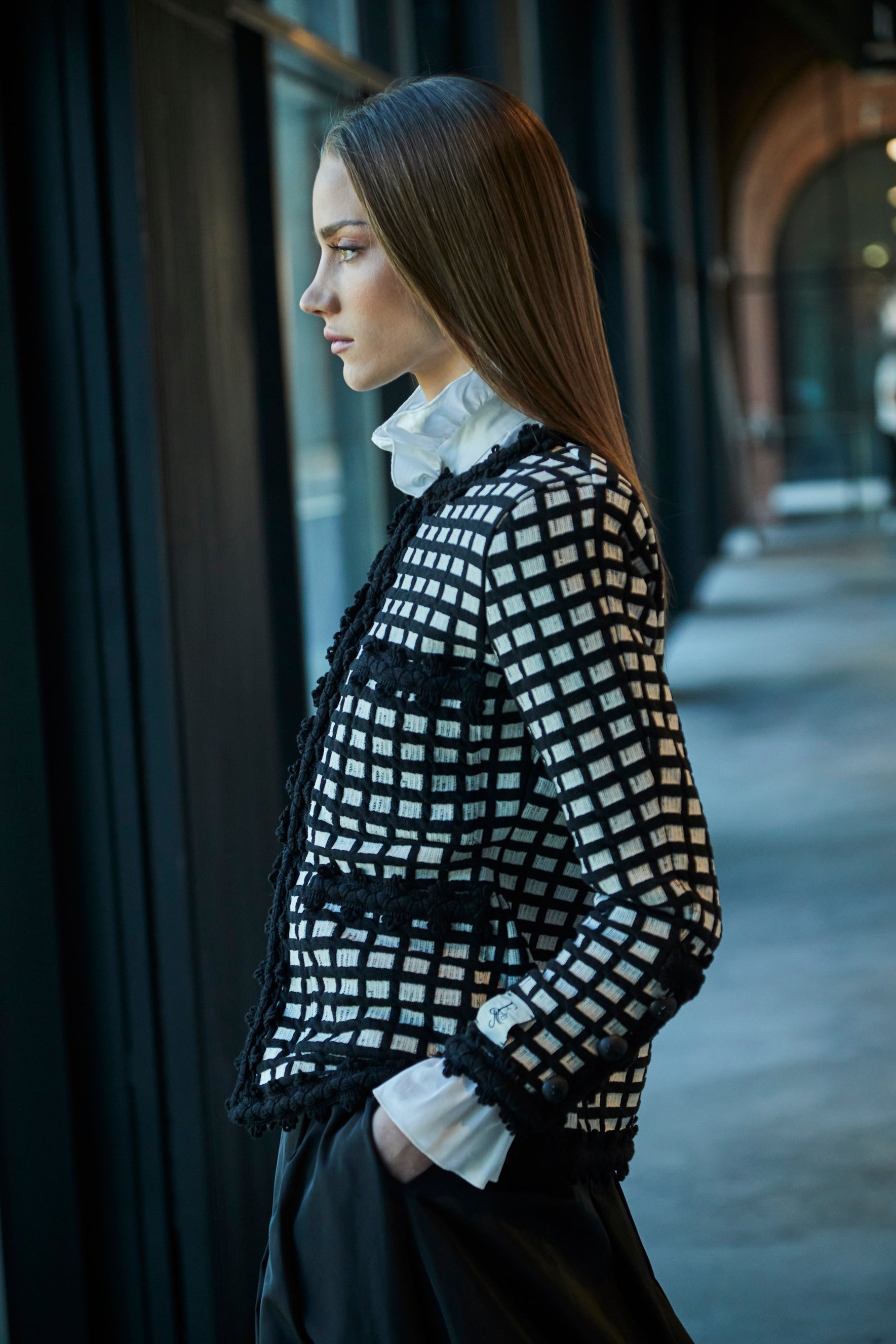 CHAQUETA CUADROS BICOLOR YVES