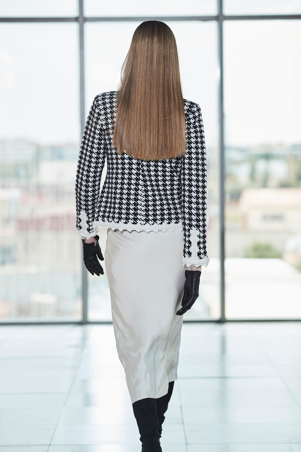 CHAQUETA PATA DE GALLO MARFIL GENEVA
