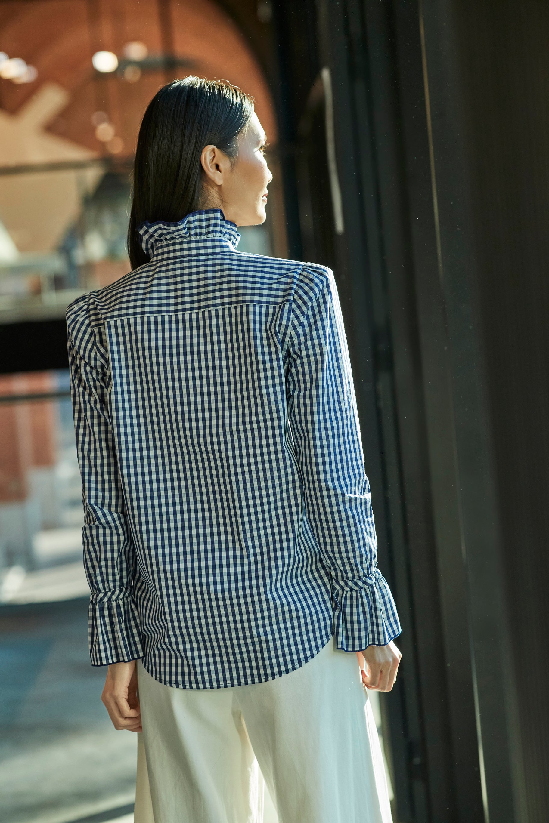 CAMISA CUADROS MARINO VOLANTE BOHEME - THE EXTREME COLLECTION