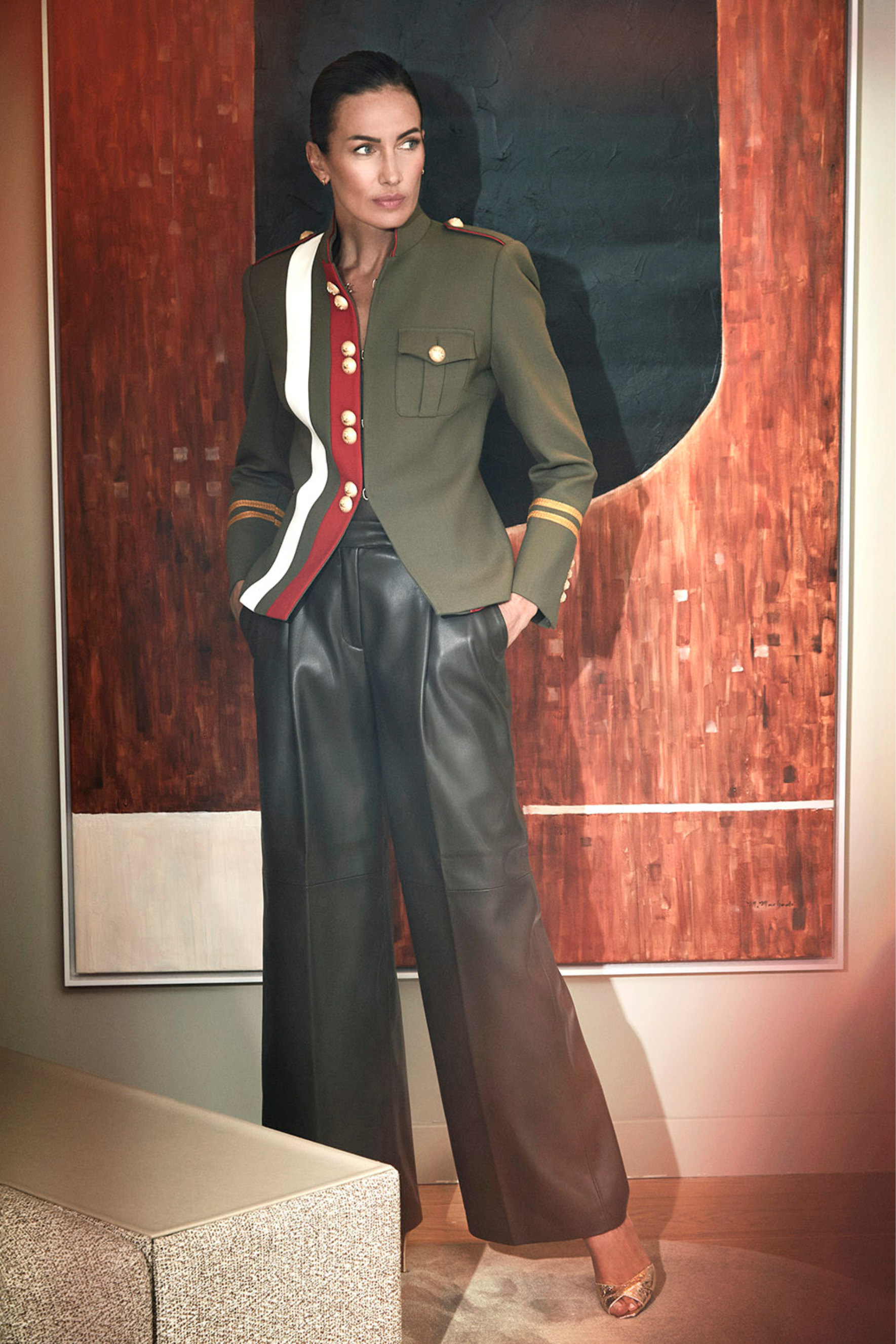 BLAZER MILITAR OLIVA CLAUDIA LONDON