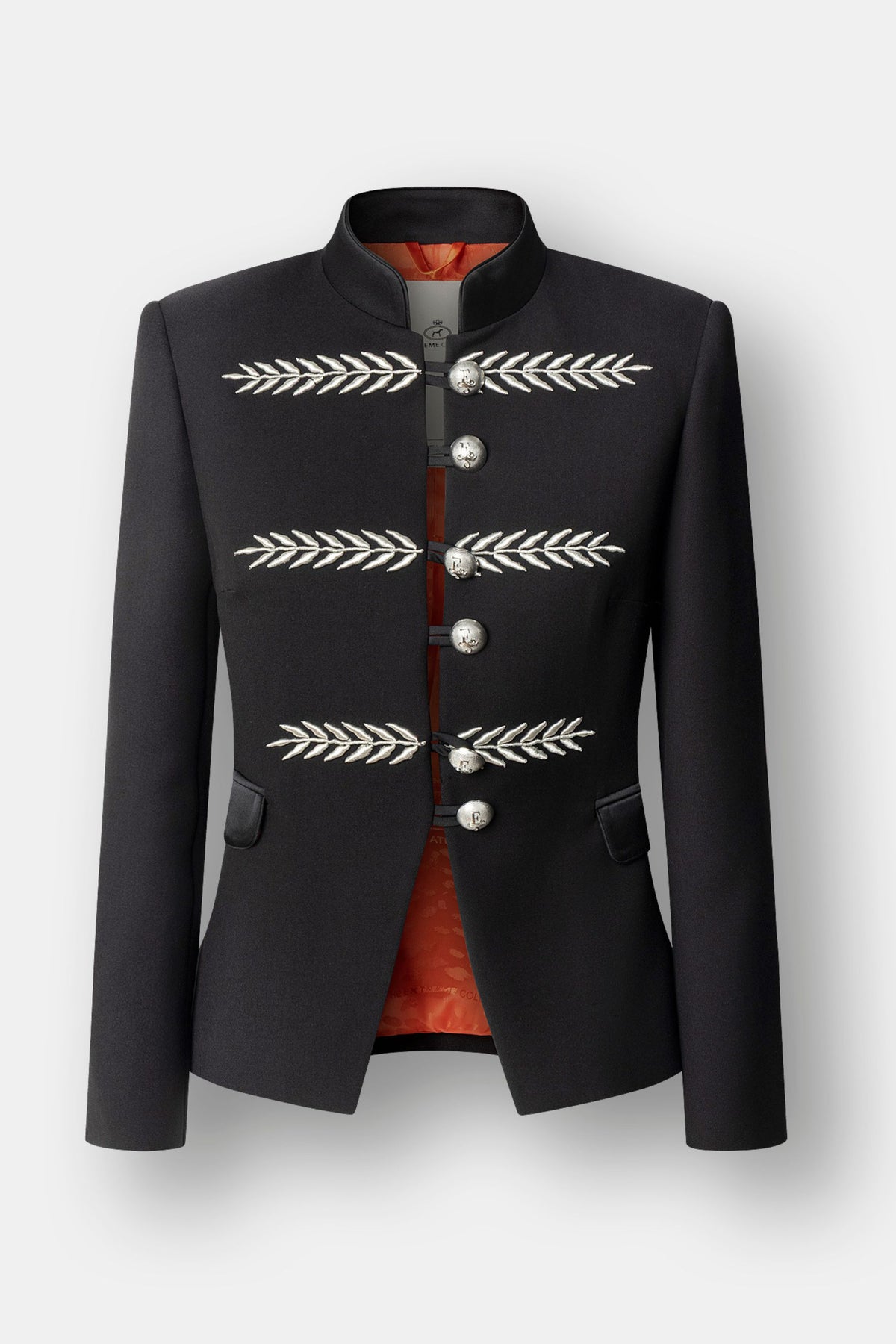 RENATA SILVER EMBROIDERED BLACK BLAZER