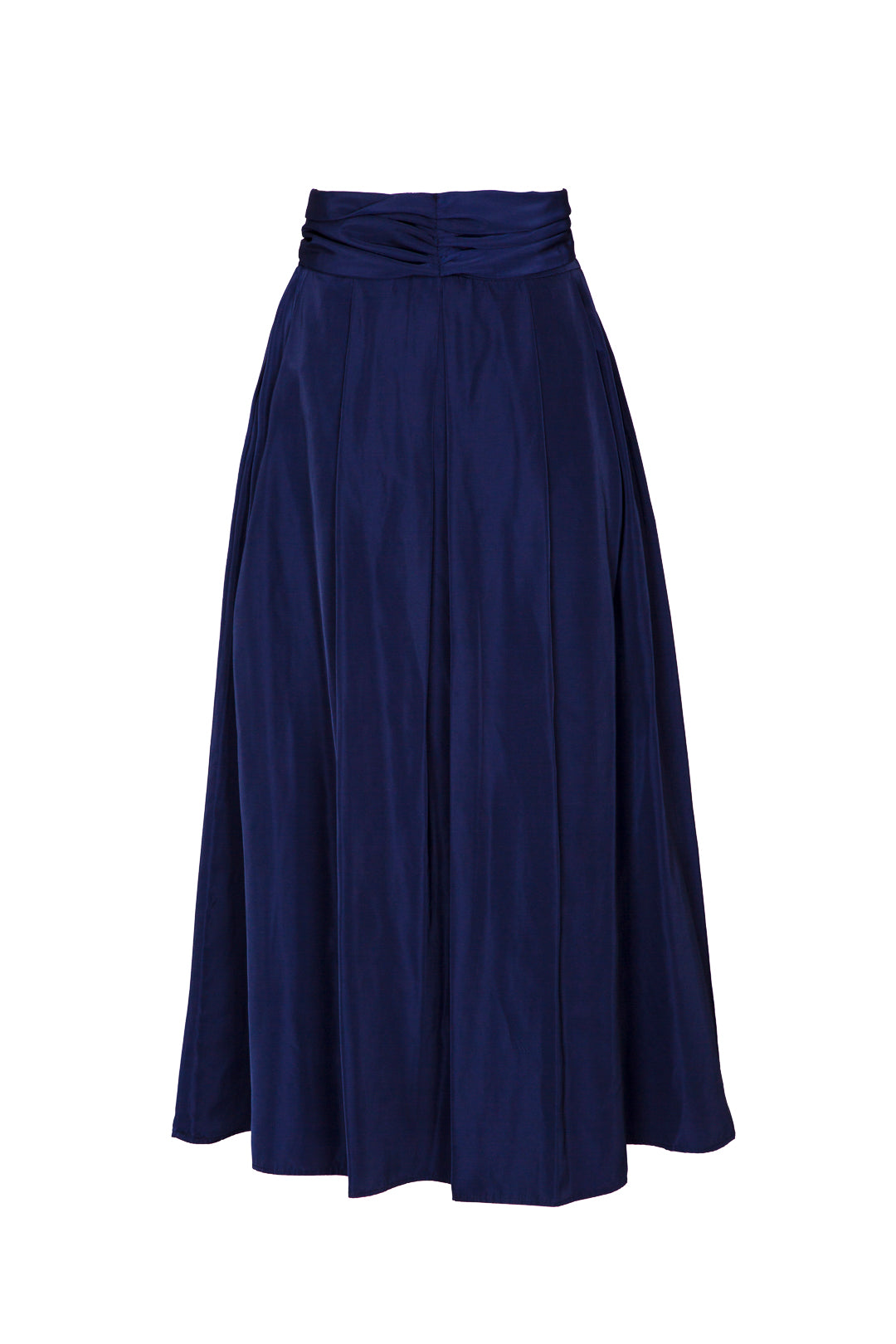FALDA MIDI TAFETA INDIGO