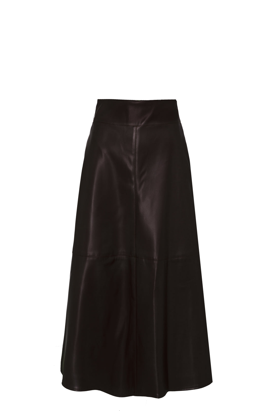 FALDA MIDI ECOPIEL MOKA OLIVE