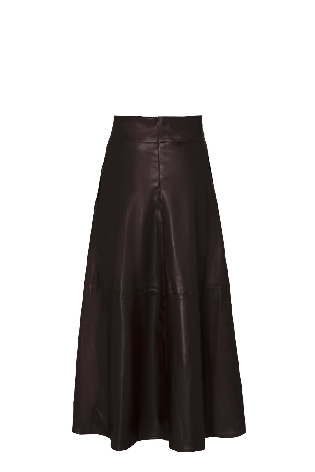 FALDA MIDI ECOPIEL MOKA OLIVE