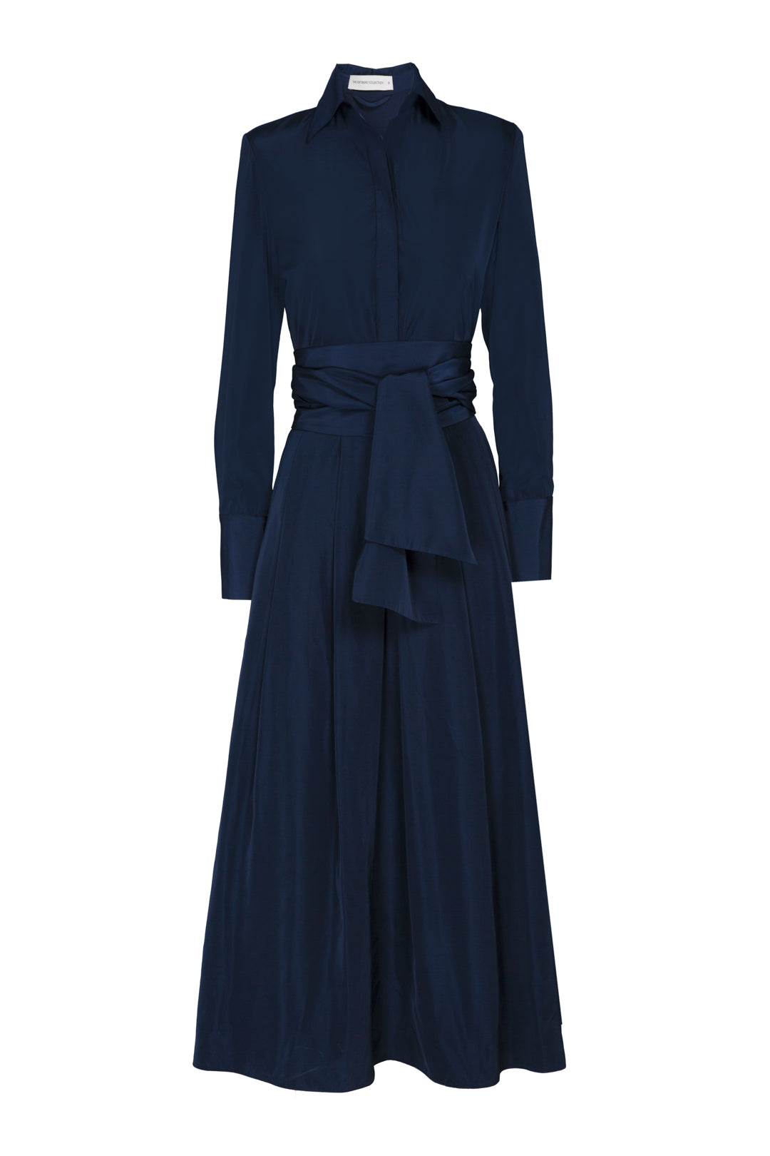 VESTIDO LISO CINTURON MARINO CORNELIA