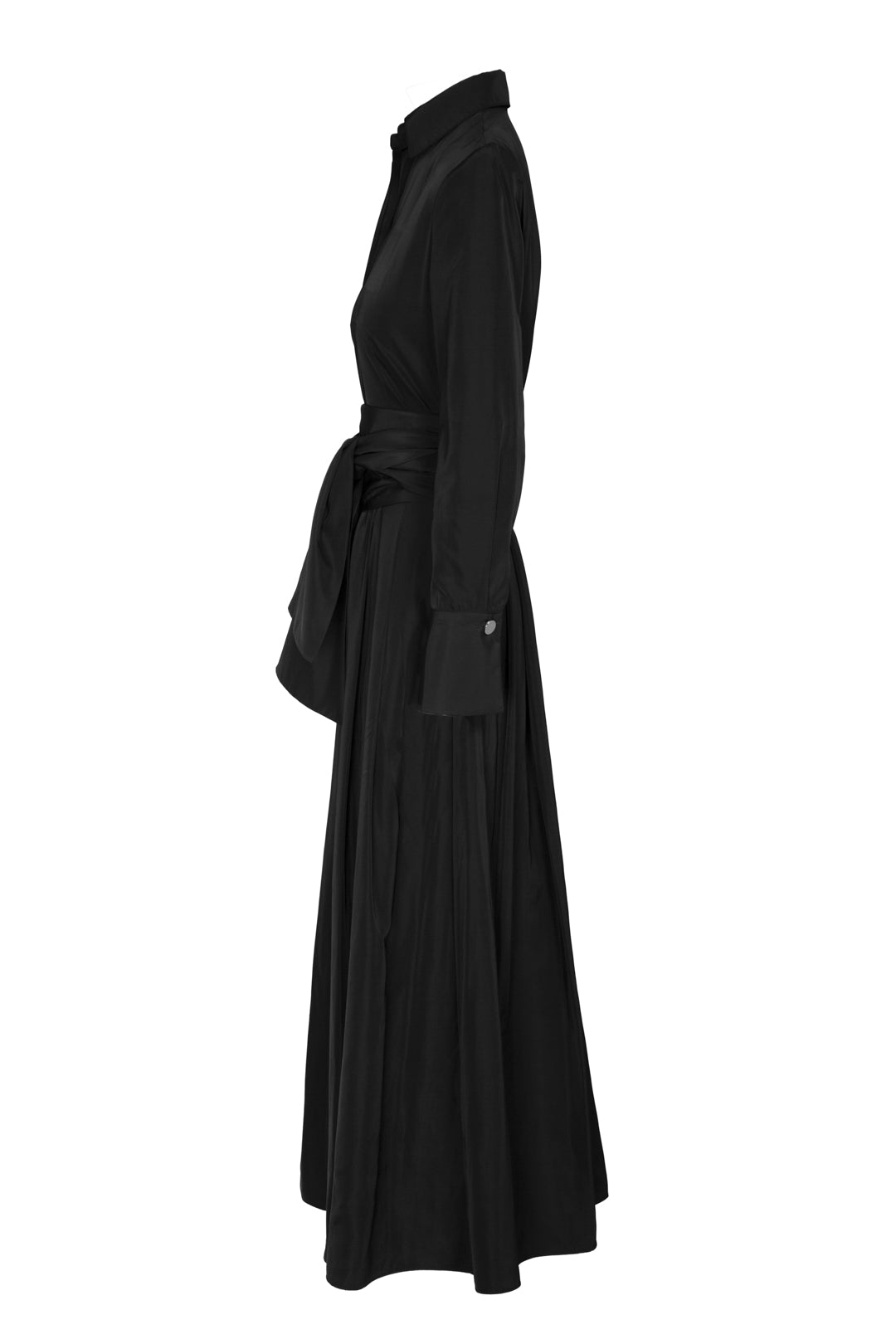 VESTIDO LISO CINTURÓN NEGRO CORNELIA