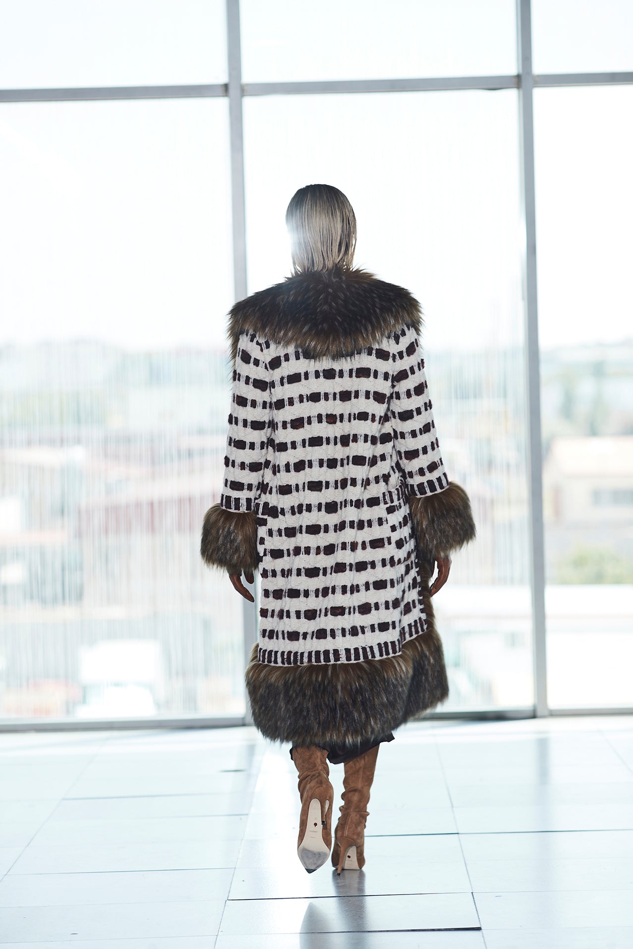 ABRIGO LARGO ALPACA ALABASTRO CLAIRE - THE EXTREME COLLECTION