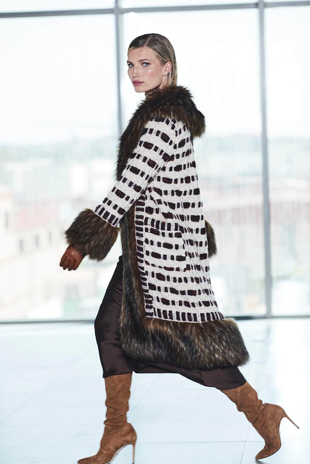 ABRIGO LARGO ALPACA ALABASTRO CLAIRE - THE EXTREME COLLECTION