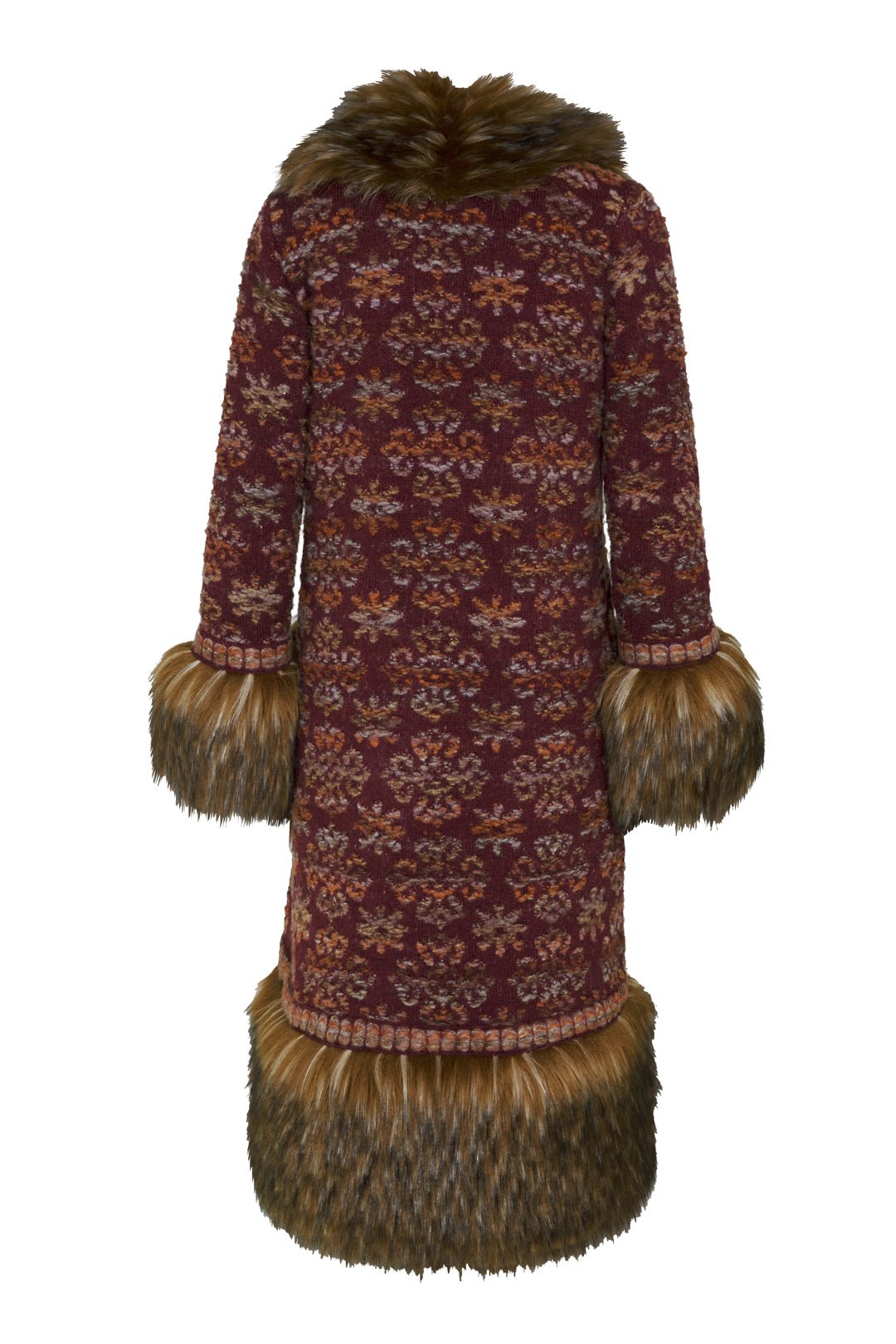 ABRIGO LARGO JACQUARD MERLOT EMILE - THE EXTREME COLLECTION