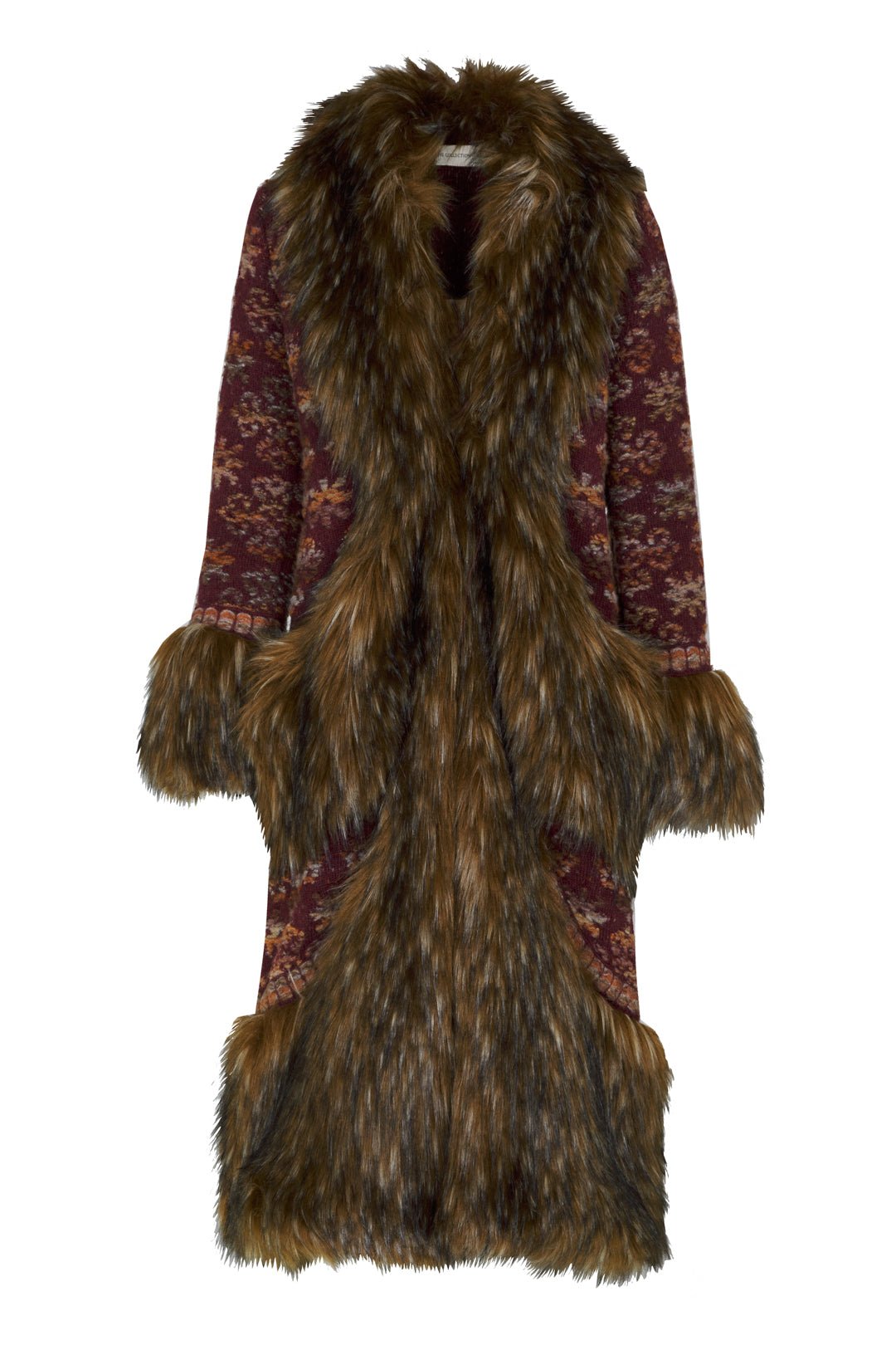 ABRIGO LARGO JACQUARD MERLOT EMILE - THE EXTREME COLLECTION