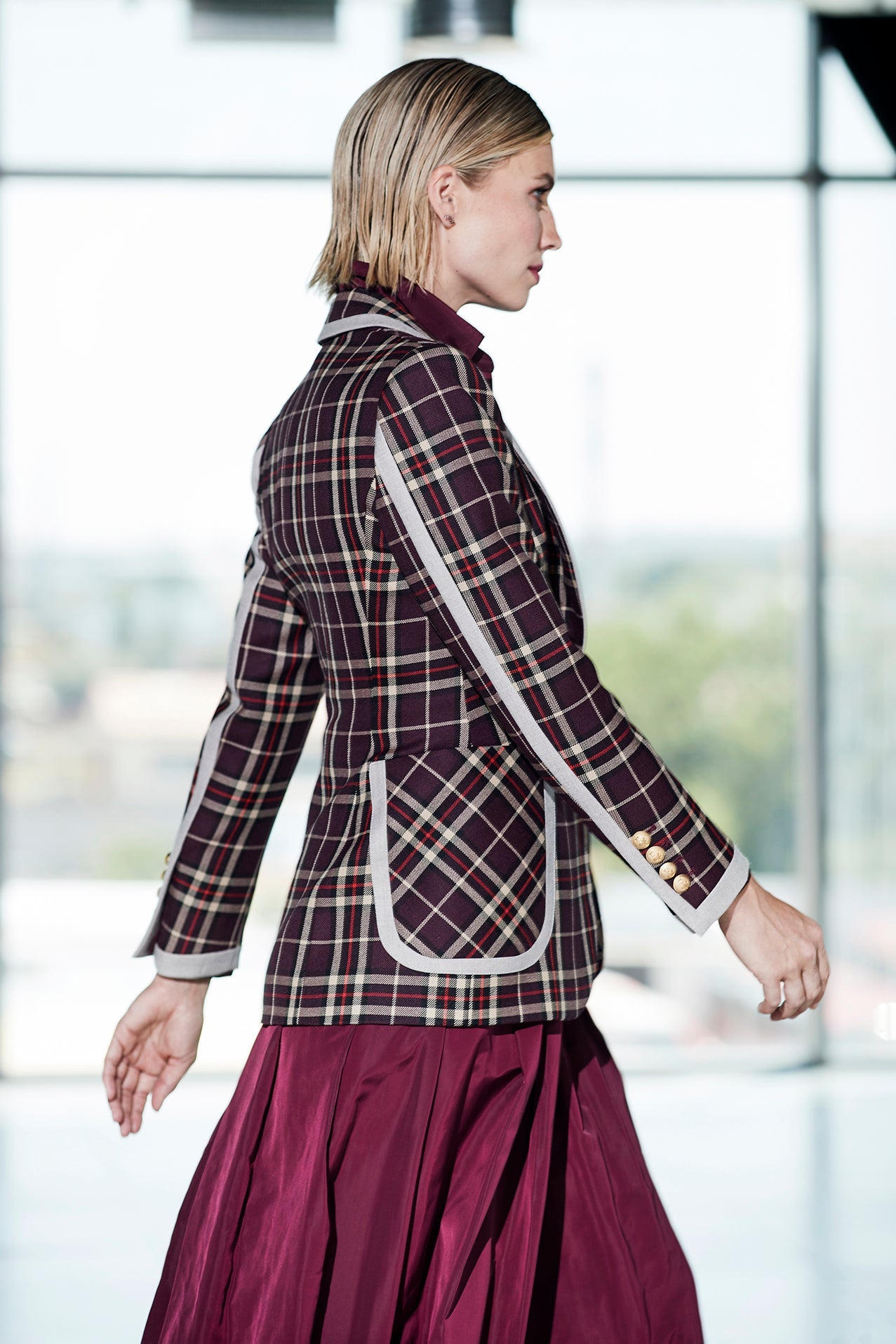 BLAZER CUADRO ESCOCES MERLOT BLACKBERRY - THE EXTREME COLLECTION