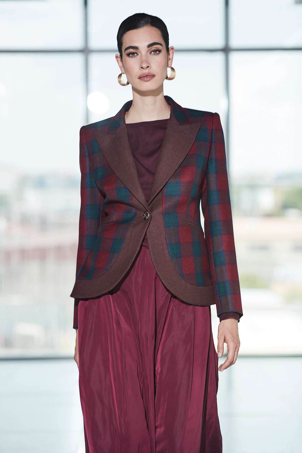 BLAZER CUADRO MERLOT CAMERON CLAN - THE EXTREME COLLECTION