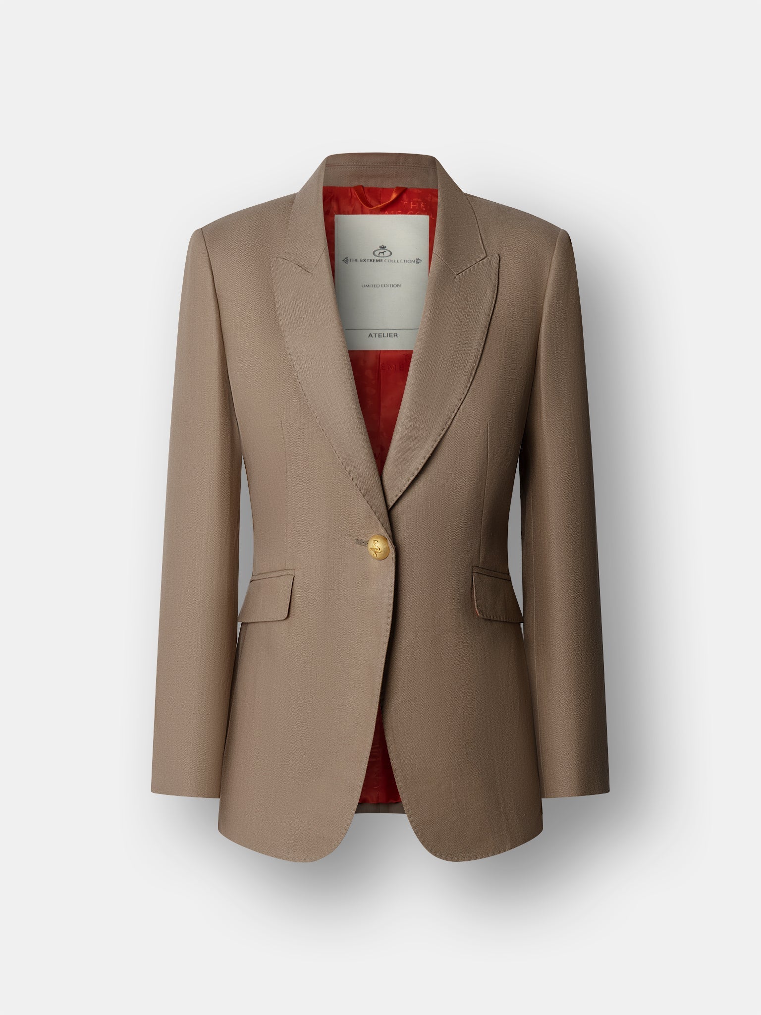 BLAZER ENTALLADO DE LINO BEIGE LEONETTA - THE EXTREME COLLECTION