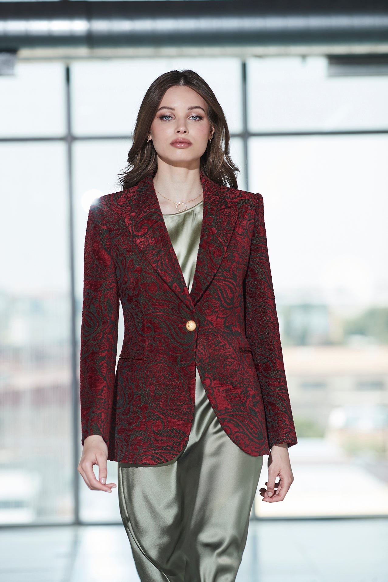 BLAZER JAQCUARD MERLOT SCOTLAND FLOWER - THE EXTREME COLLECTION
