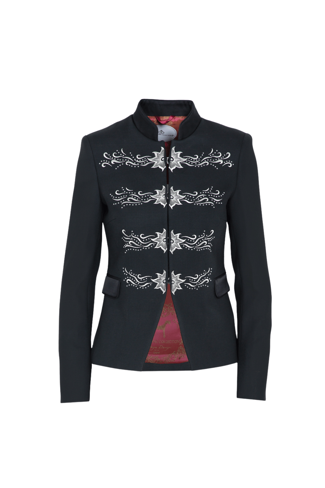BLAZER NEGRO BORDADO PLATA FIORELLA - THE EXTREME COLLECTION