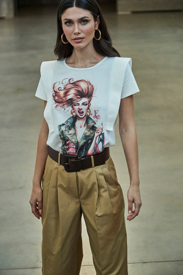 CAMISETA ESTAMPADA BLANCA STILETTO - THE EXTREME COLLECTION