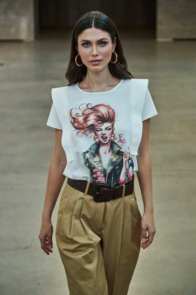 CAMISETA ESTAMPADA BLANCA STILETTO - THE EXTREME COLLECTION