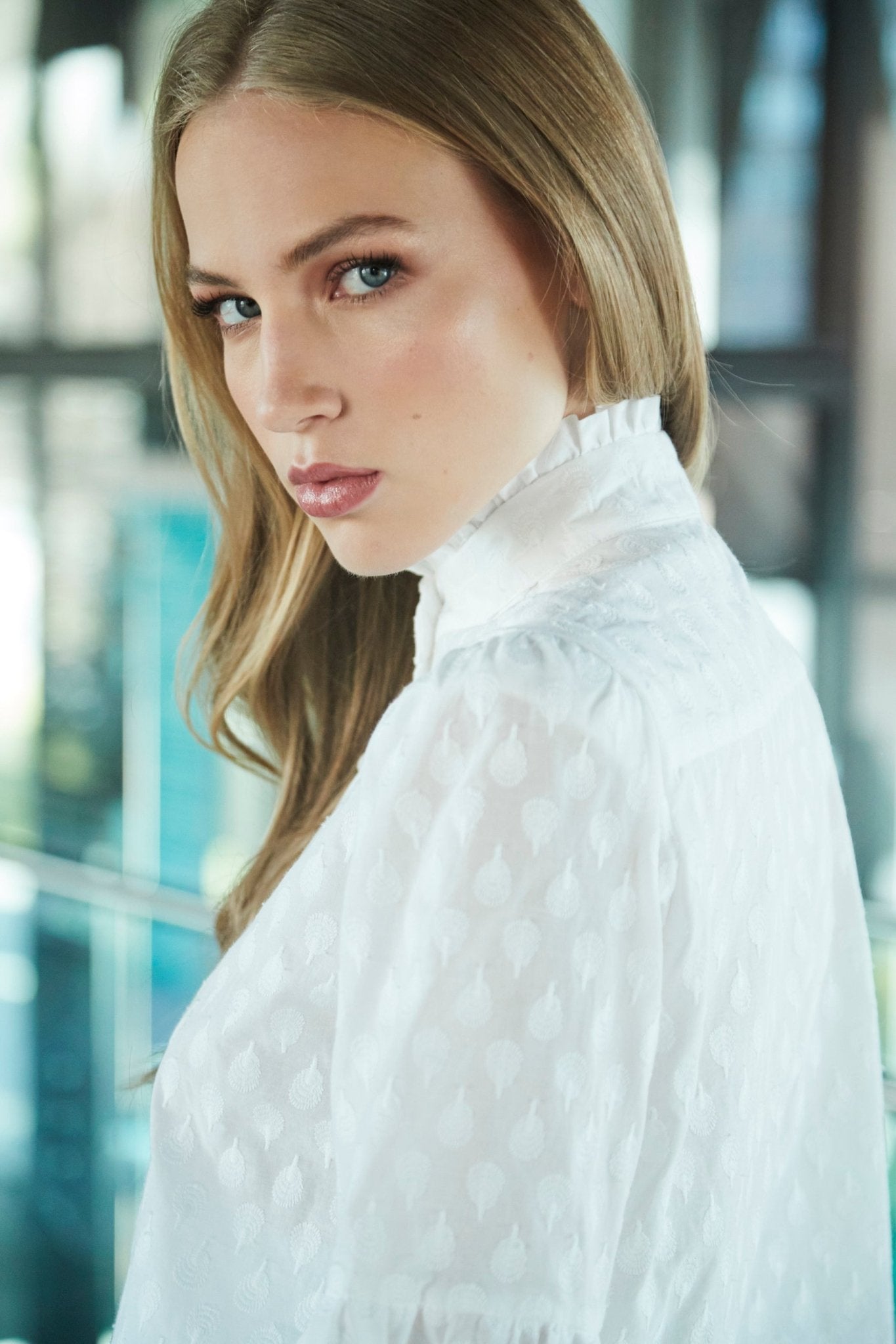 CAMISA SASTRE BORDADA MAFALDA 01 BLANCO - THE EXTREME COLLECTION