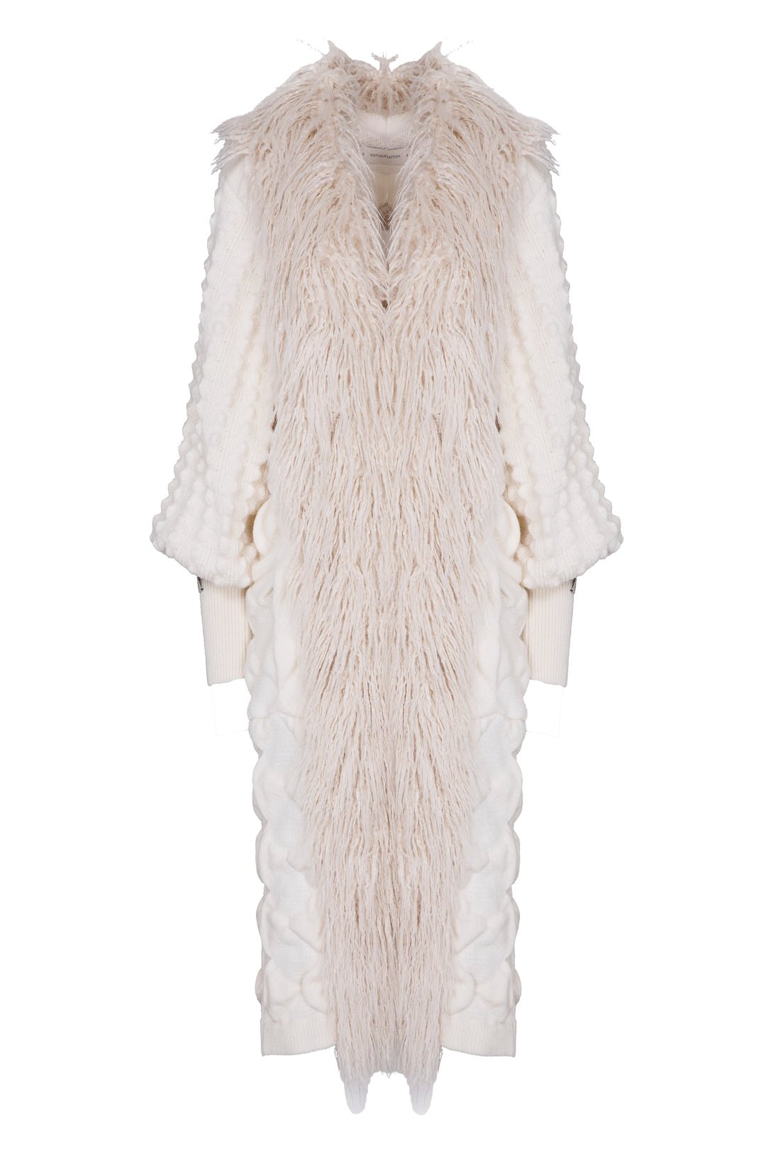 CARDIGAN LARGO CON PELO MARFIL GUSTAVE - THE EXTREME COLLECTION