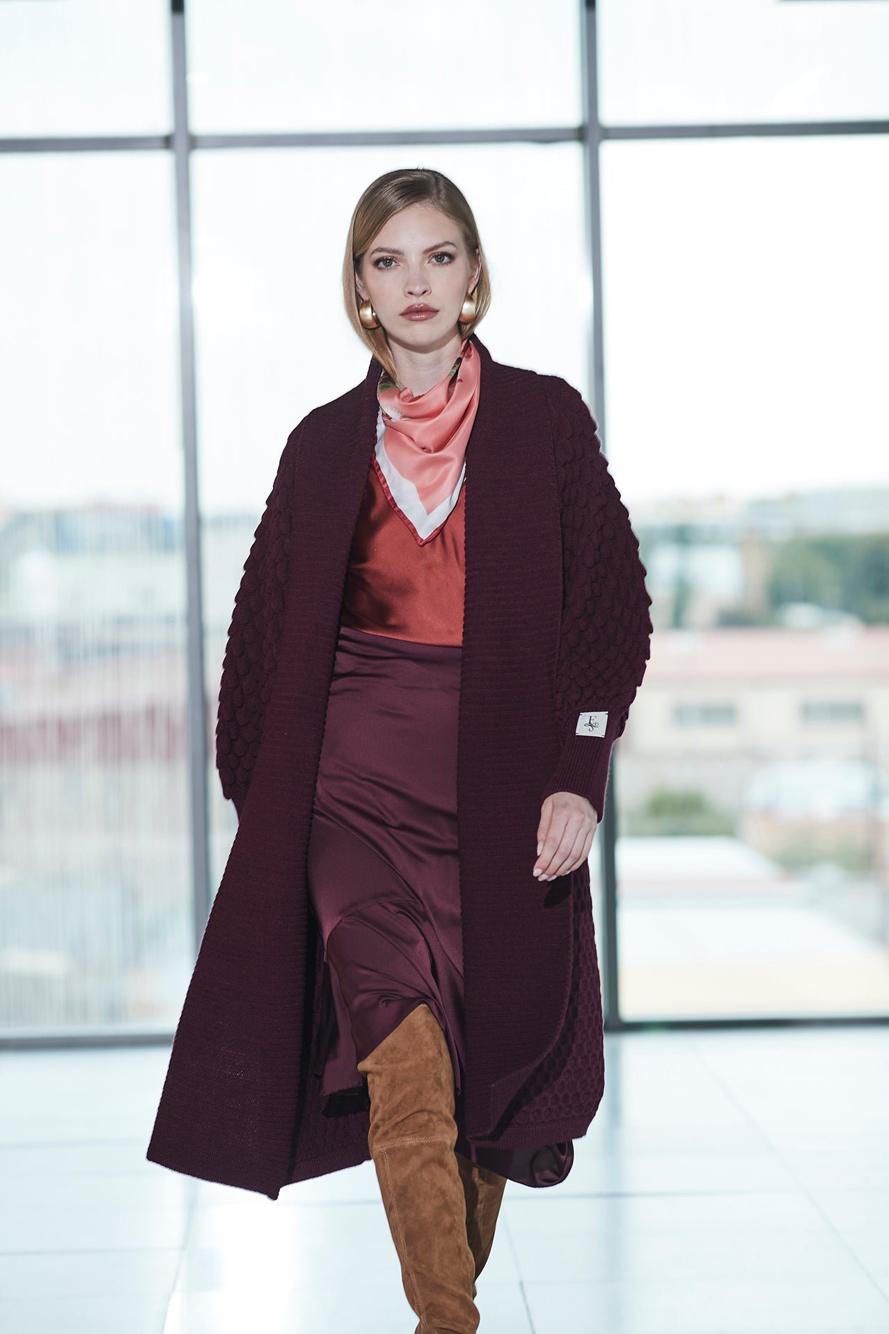 CARDIGAN LARGO MERLOT GENEVIEVE - THE EXTREME COLLECTION