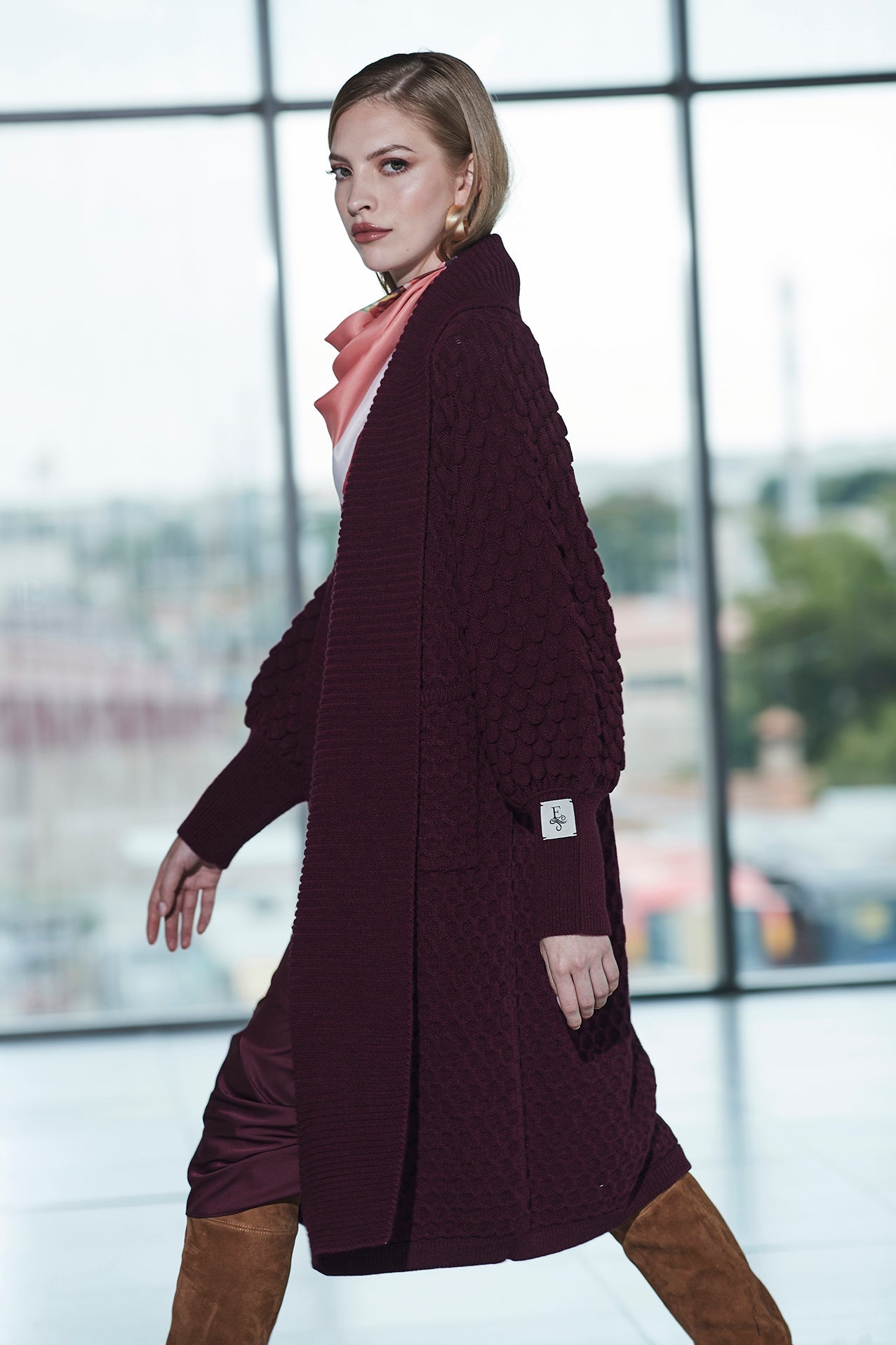 CARDIGAN LARGO MERLOT GENEVIEVE - THE EXTREME COLLECTION