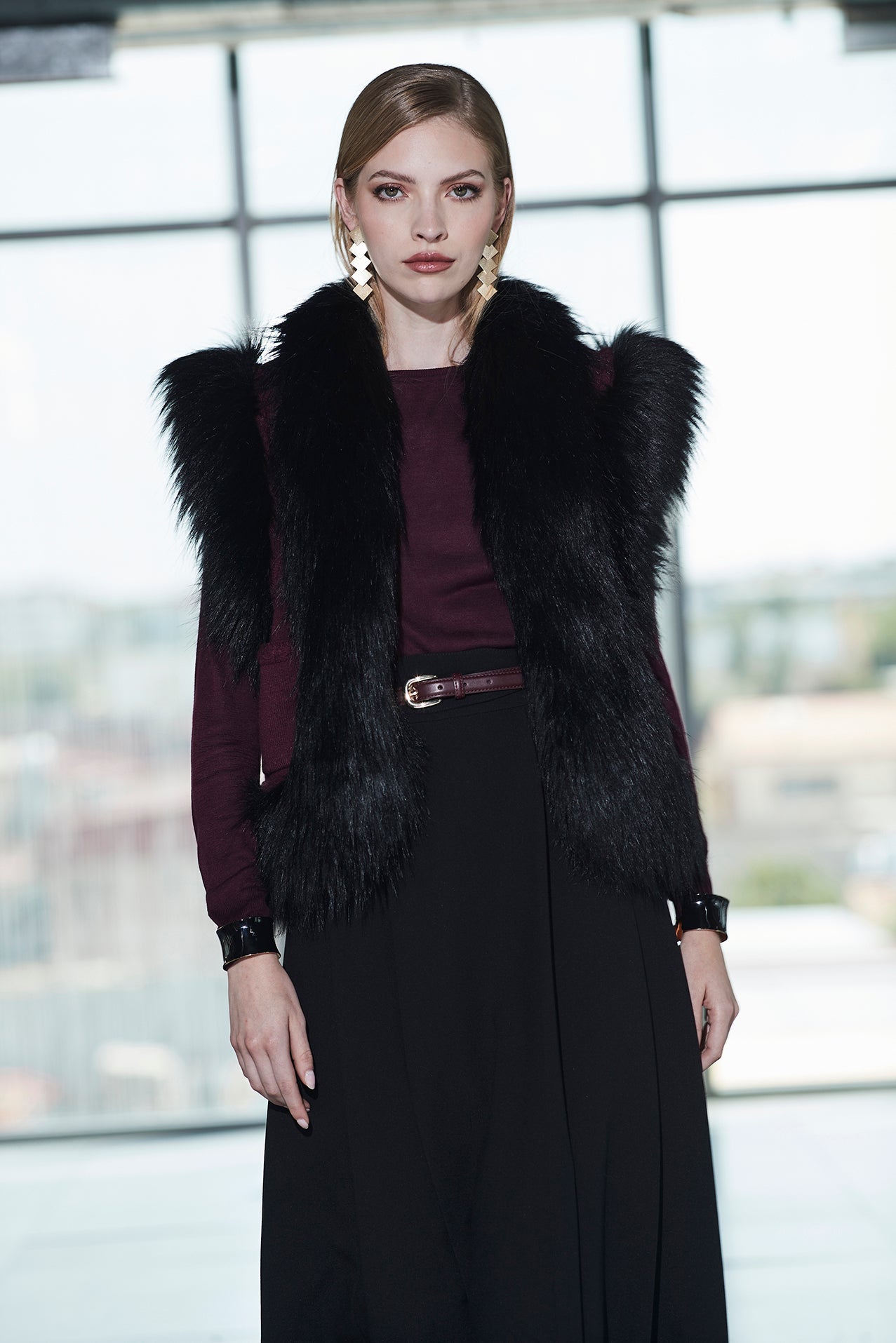 CHALECO JACQUARD MERLOT FLEUR - THE EXTREME COLLECTION