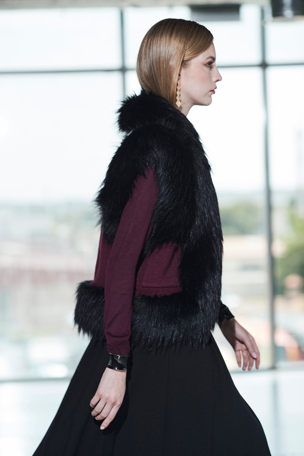 CHALECO JACQUARD MERLOT FLEUR - THE EXTREME COLLECTION