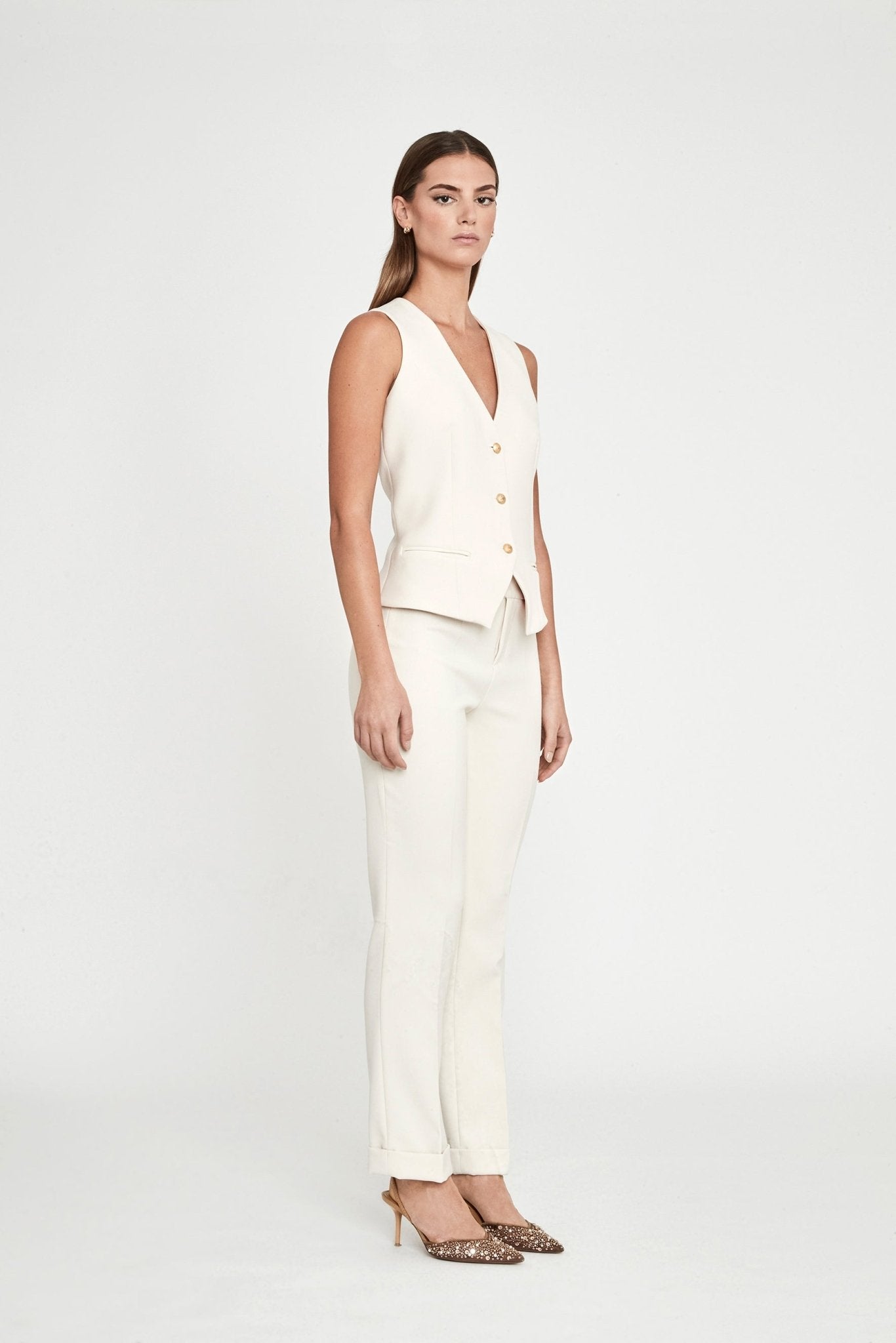 CHALECO SUPER CREPE MARFIL ATELIER - THE EXTREME COLLECTION