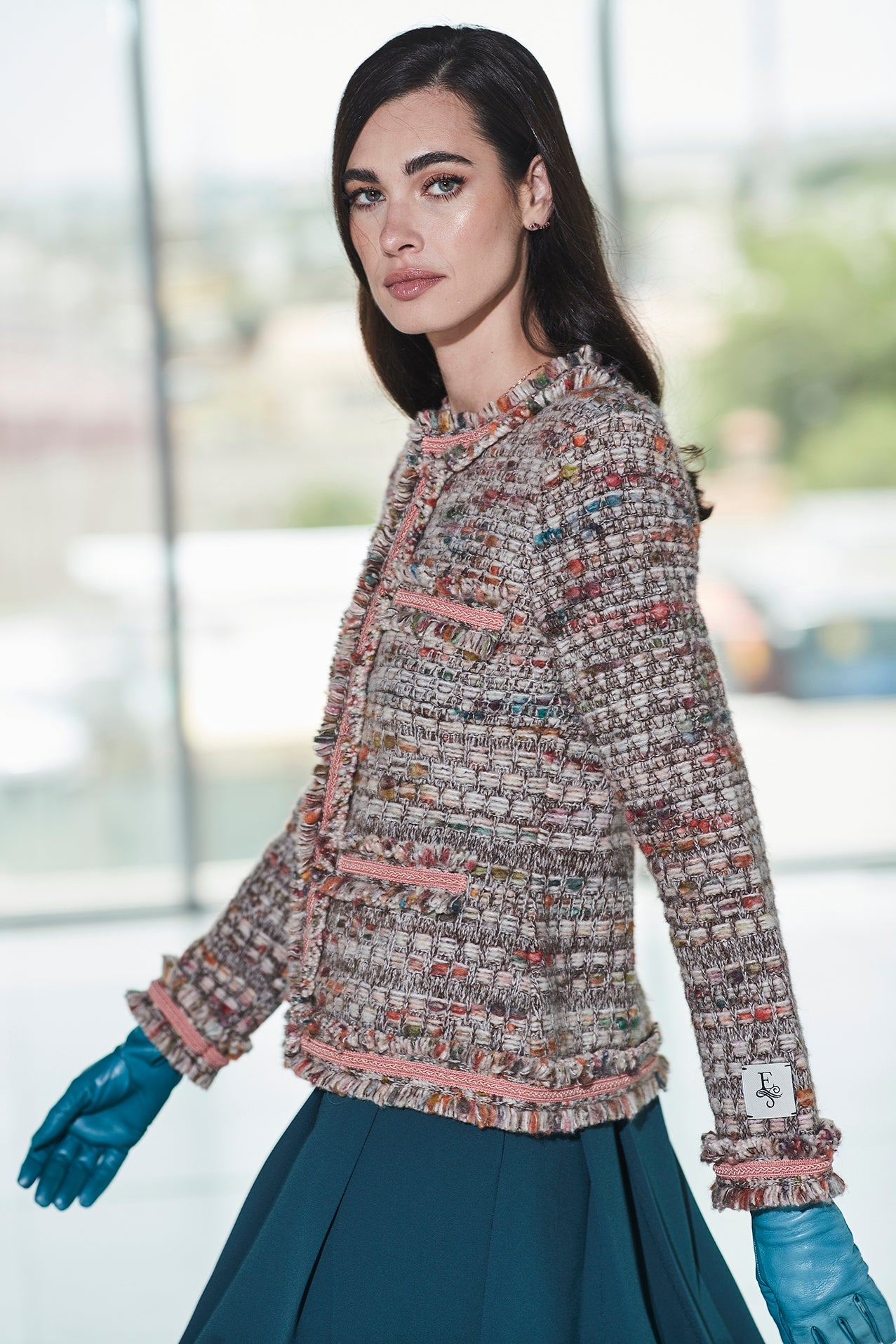 CHAQUETA CORTA TWEED CACAO LILOU - THE EXTREME COLLECTION