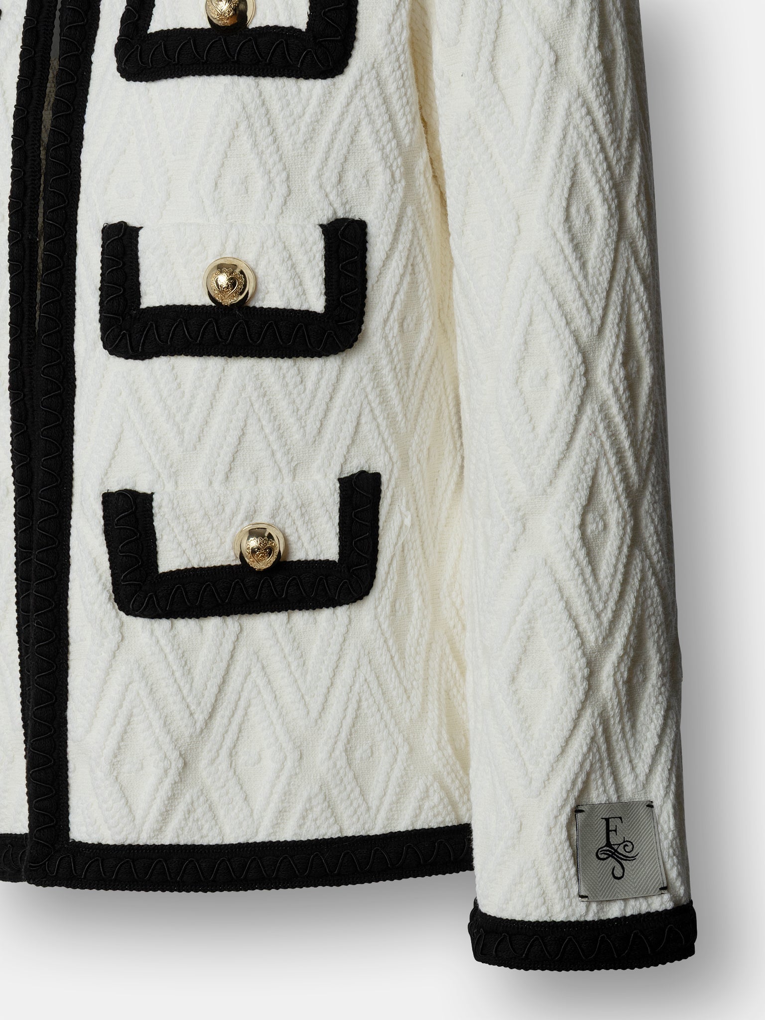 CHAQUETA DE PUNTO MARFIL BIANCA - THE EXTREME COLLECTION