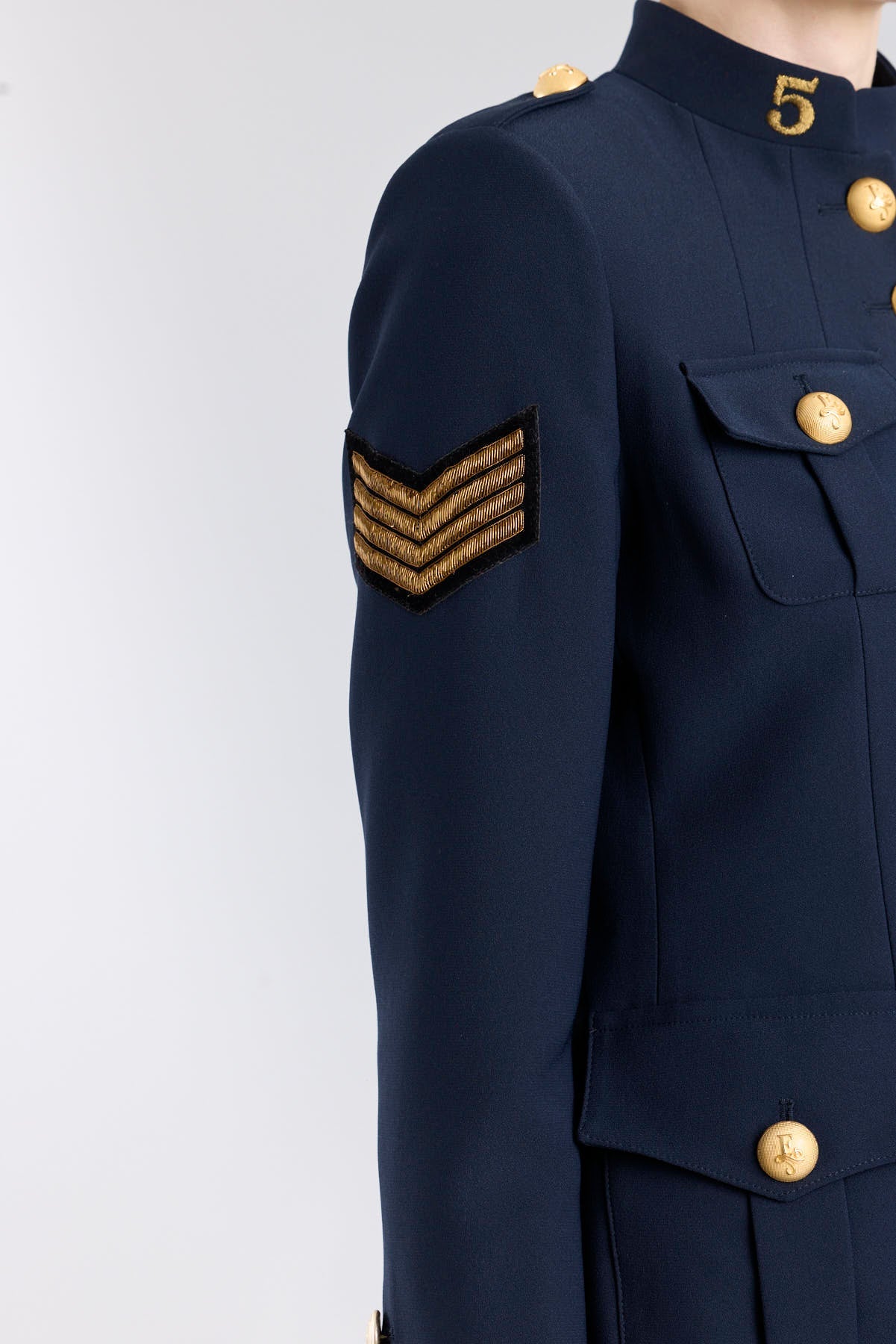 Chaqueta Militar Mujer Azul Marino Manhattan - Sastrería en Crepe - THE EXTREME COLLECTION