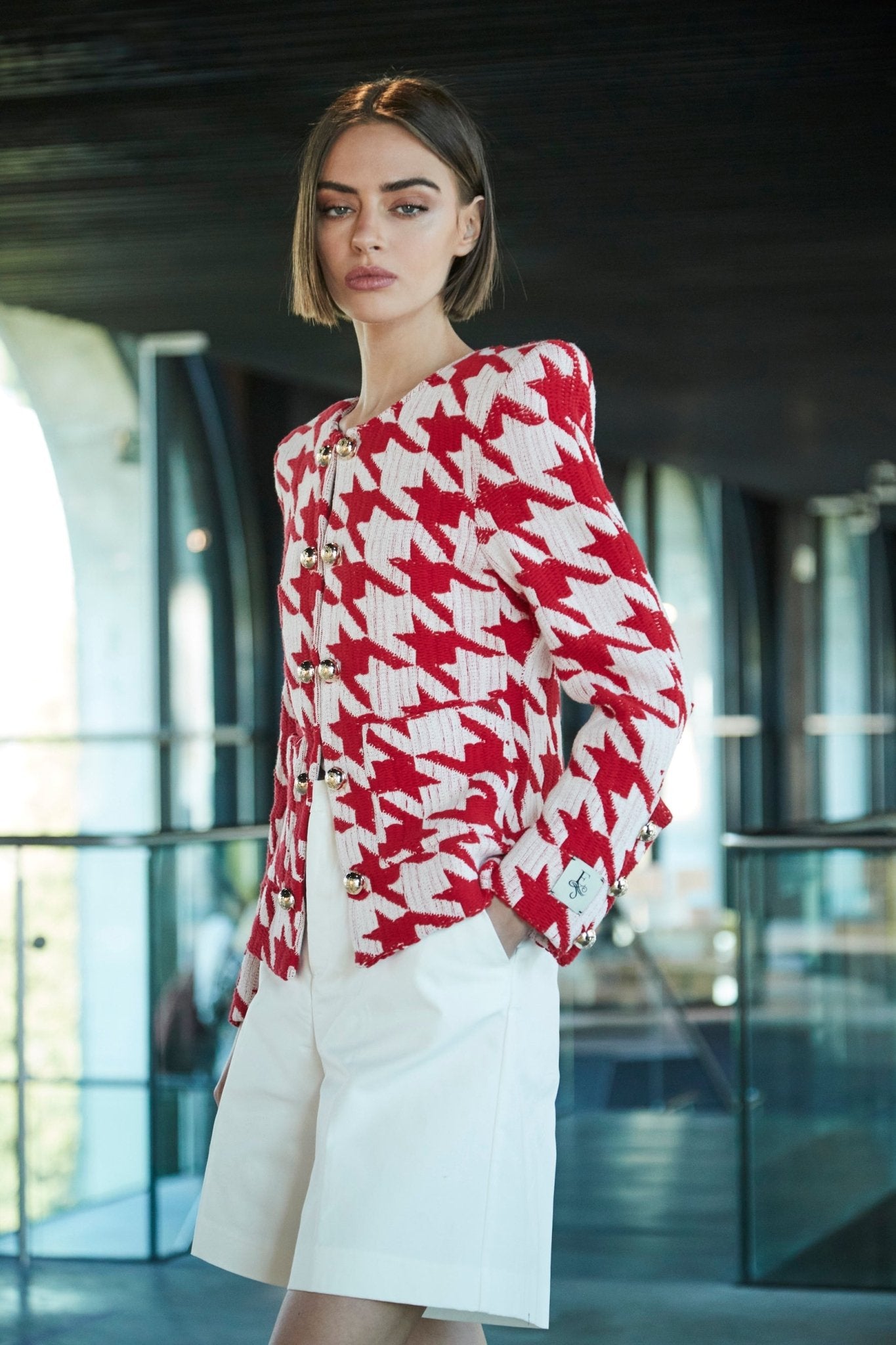 CHAQUETA PATA DE GALLO ROJA BRETON - THE EXTREME COLLECTION