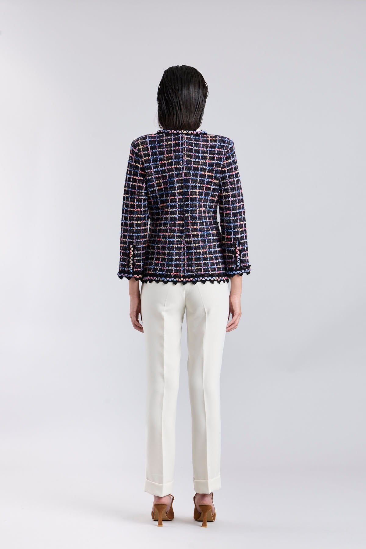 Chaqueta de lujo con corte sastre en punto oscuro para mujer modelo Hunter.