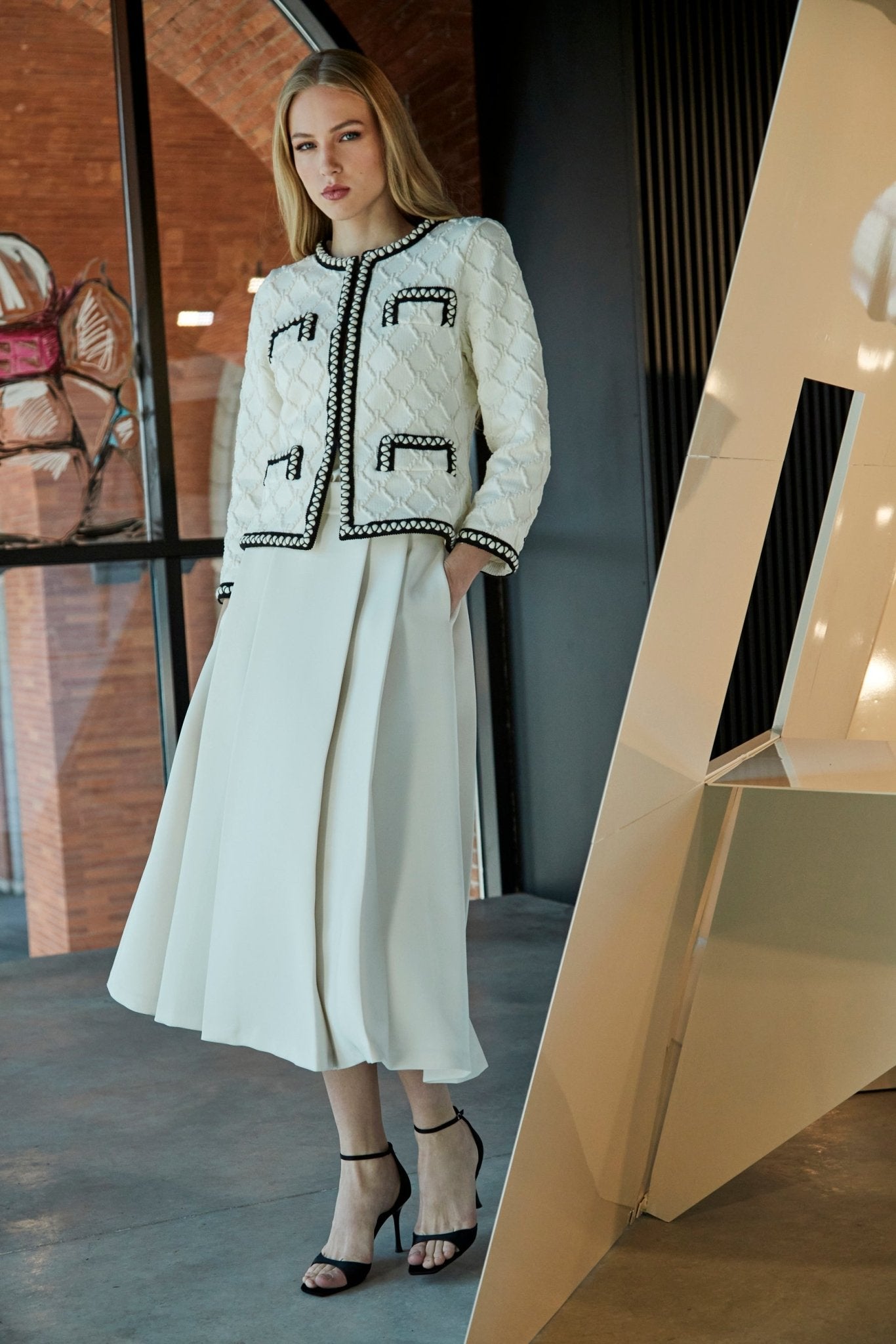 CHAQUETA TWEED BLANCA GAJA - THE EXTREME COLLECTION