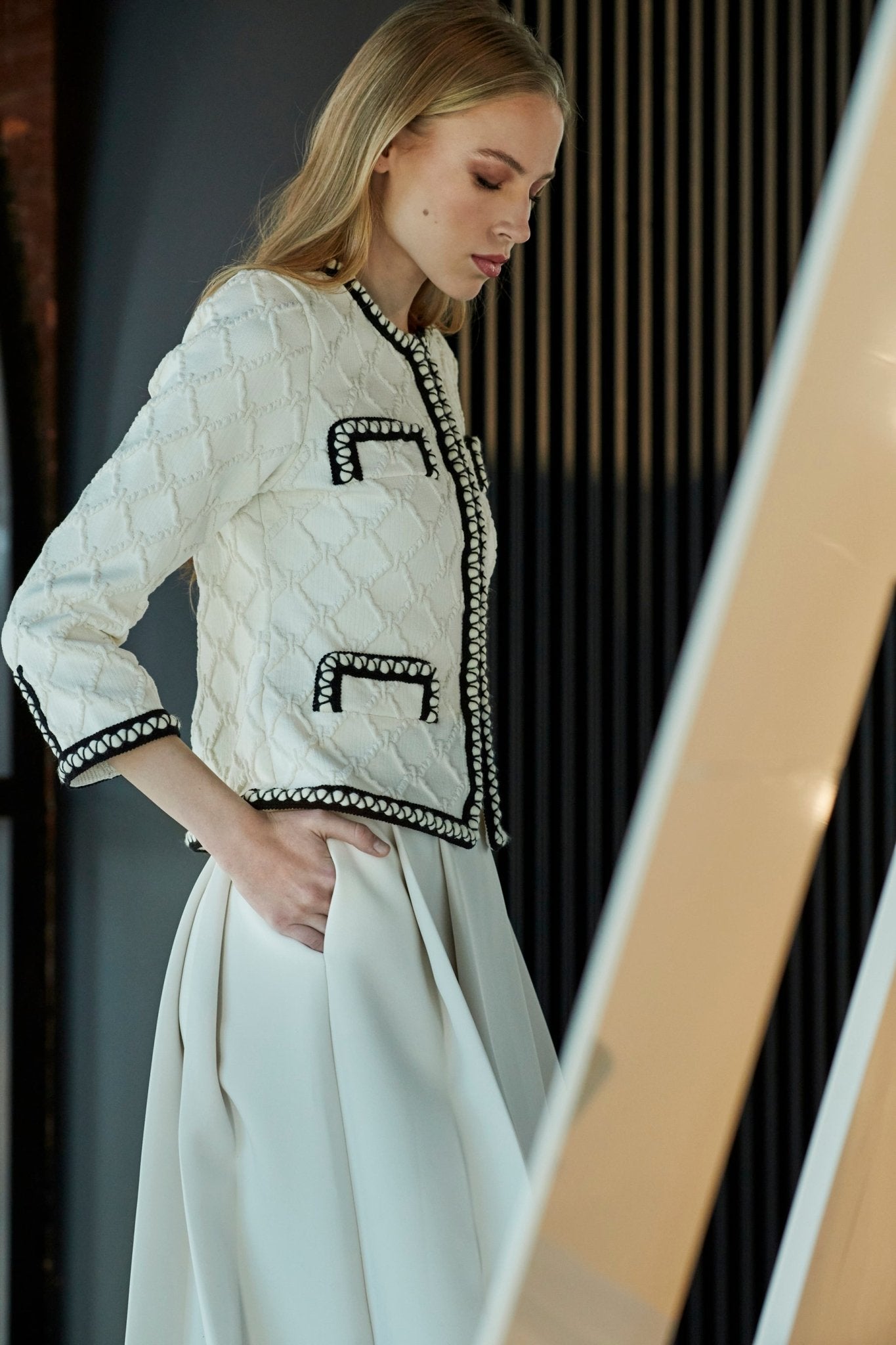 CHAQUETA TWEED BLANCA GAJA - THE EXTREME COLLECTION