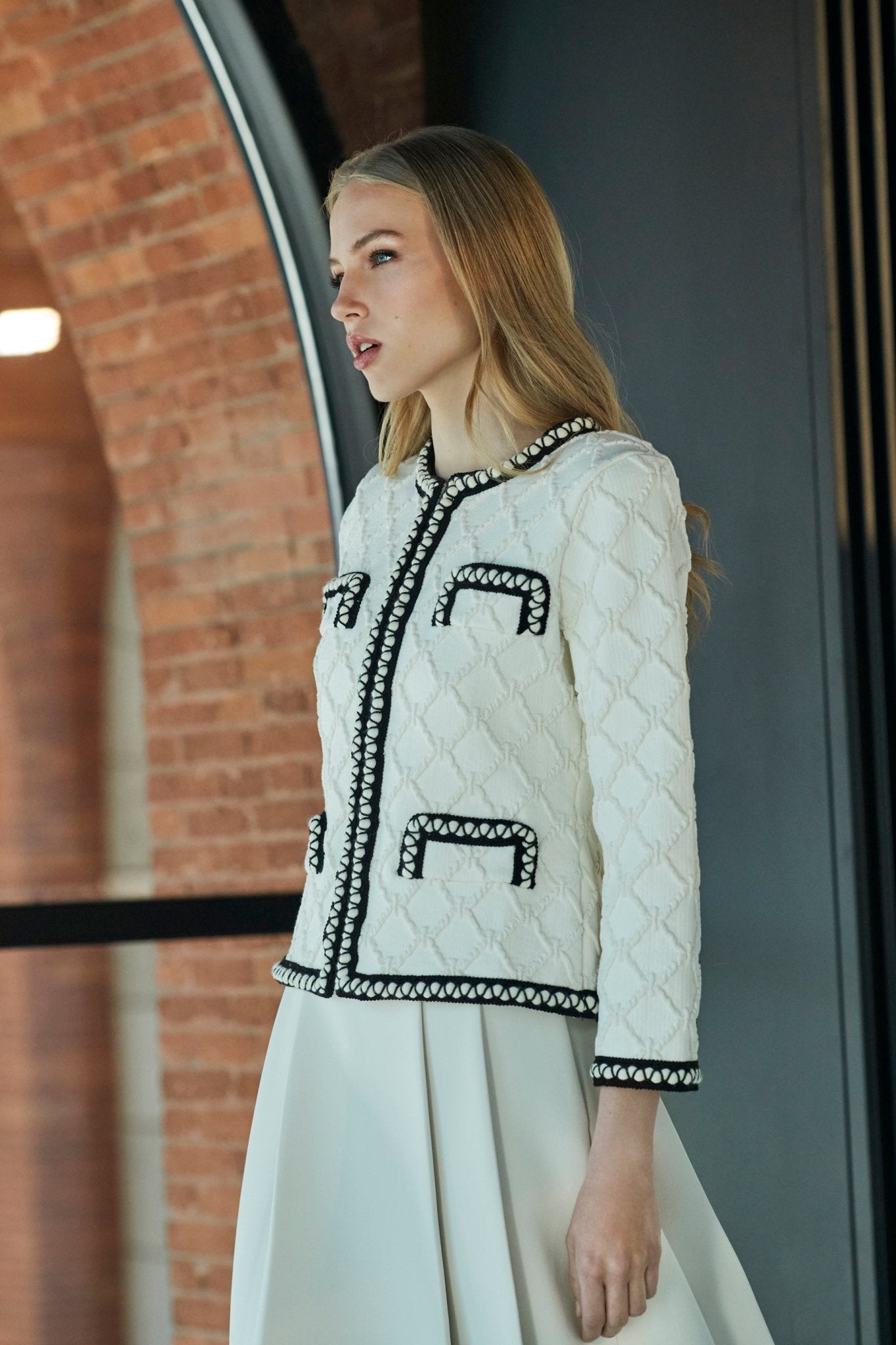 CHAQUETA TWEED BLANCA GAJA - THE EXTREME COLLECTION
