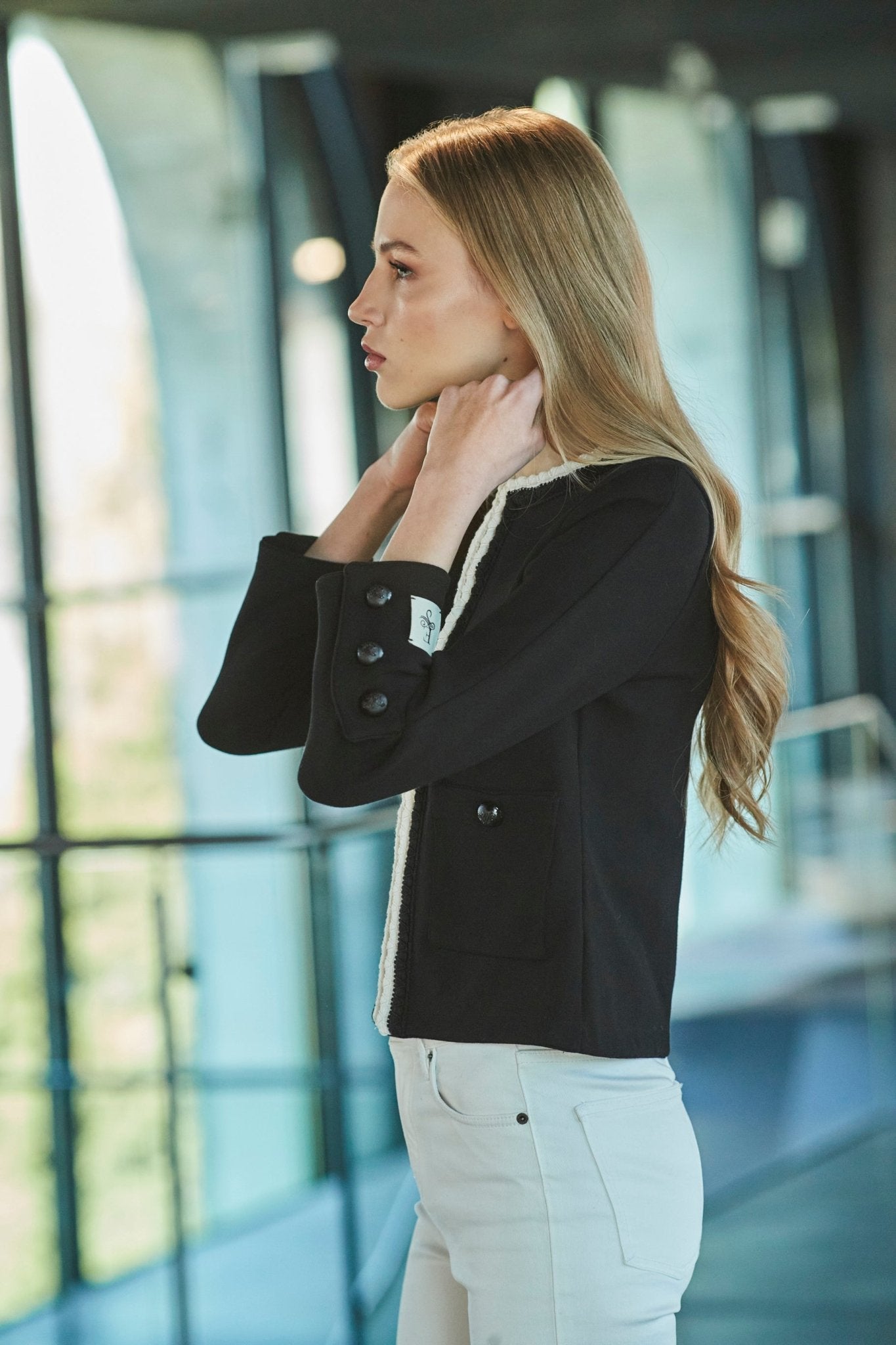 CHAQUETA TWEED CORTA NEGRO BAPTISTE - THE EXTREME COLLECTION