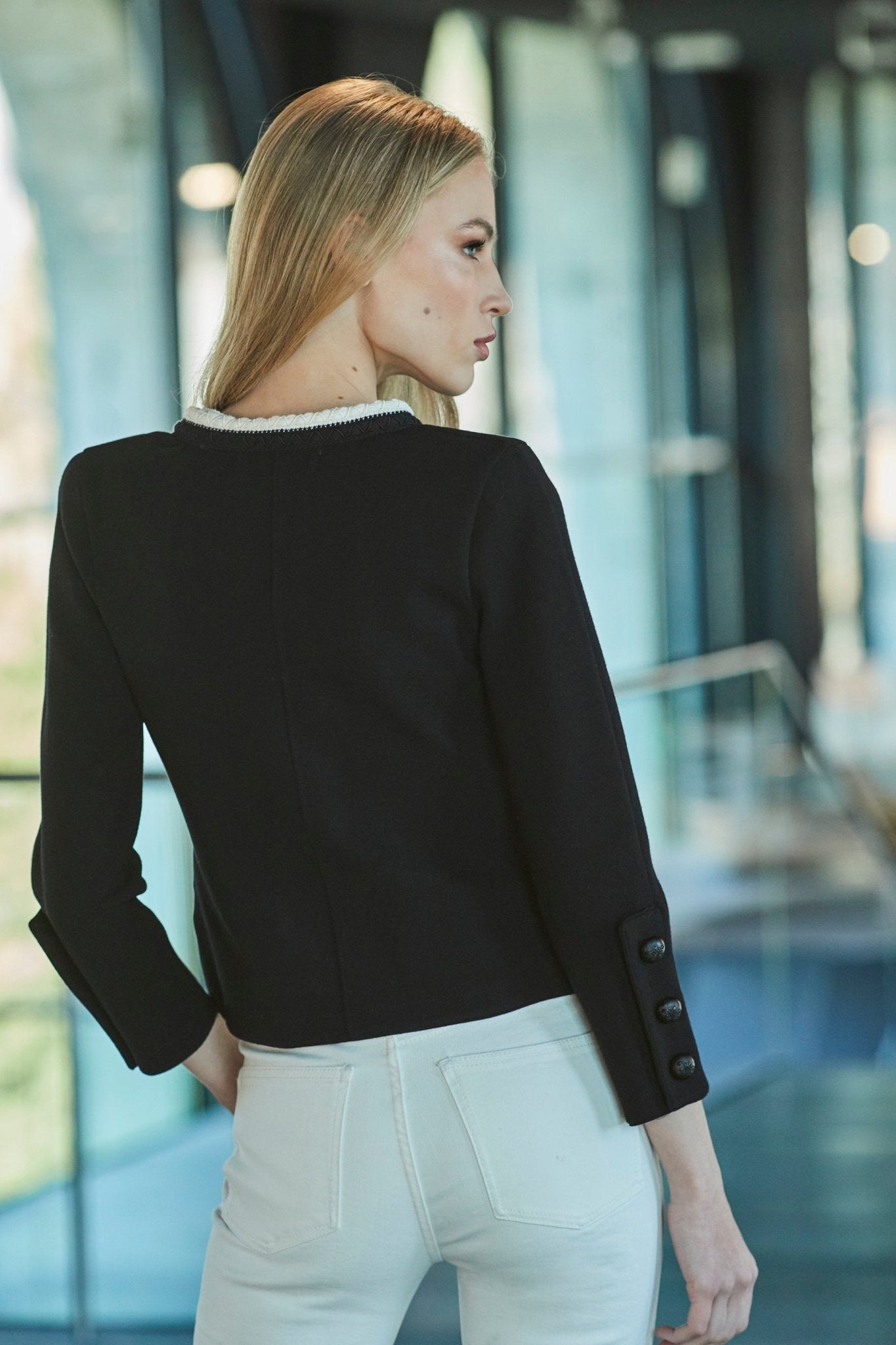 CHAQUETA TWEED CORTA NEGRO BAPTISTE - THE EXTREME COLLECTION