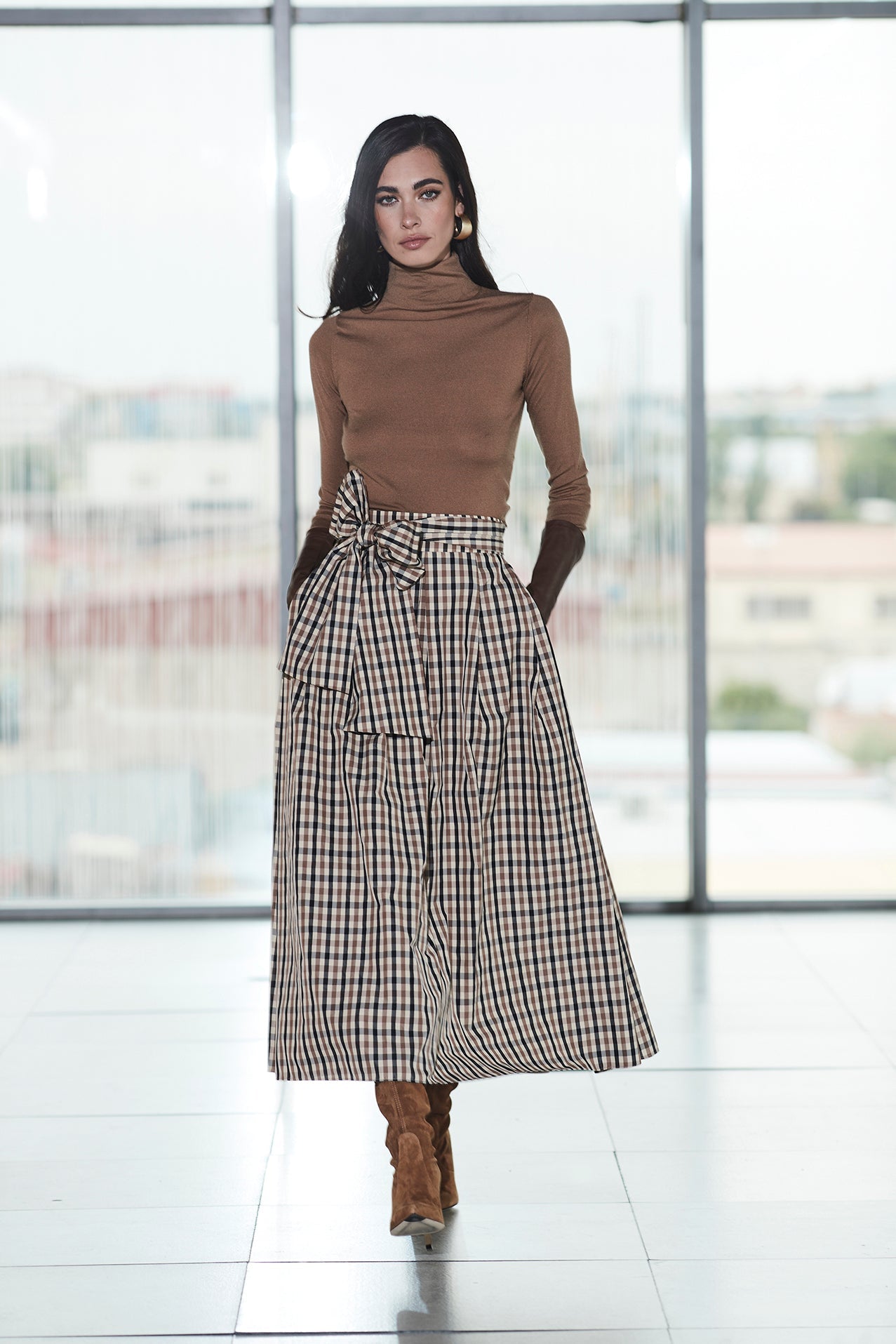 FALDA MIDI CUADRO VICHY THOMASINA - THE EXTREME COLLECTION