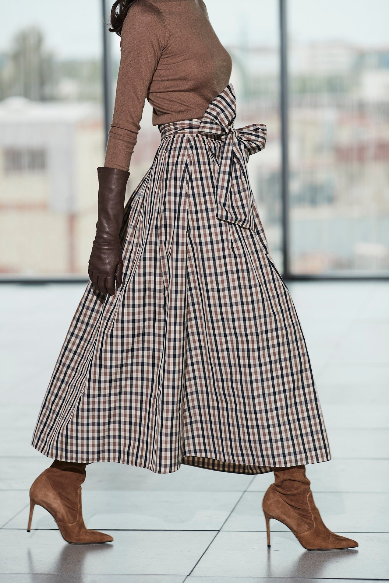 FALDA MIDI CUADRO VICHY THOMASINA - THE EXTREME COLLECTION